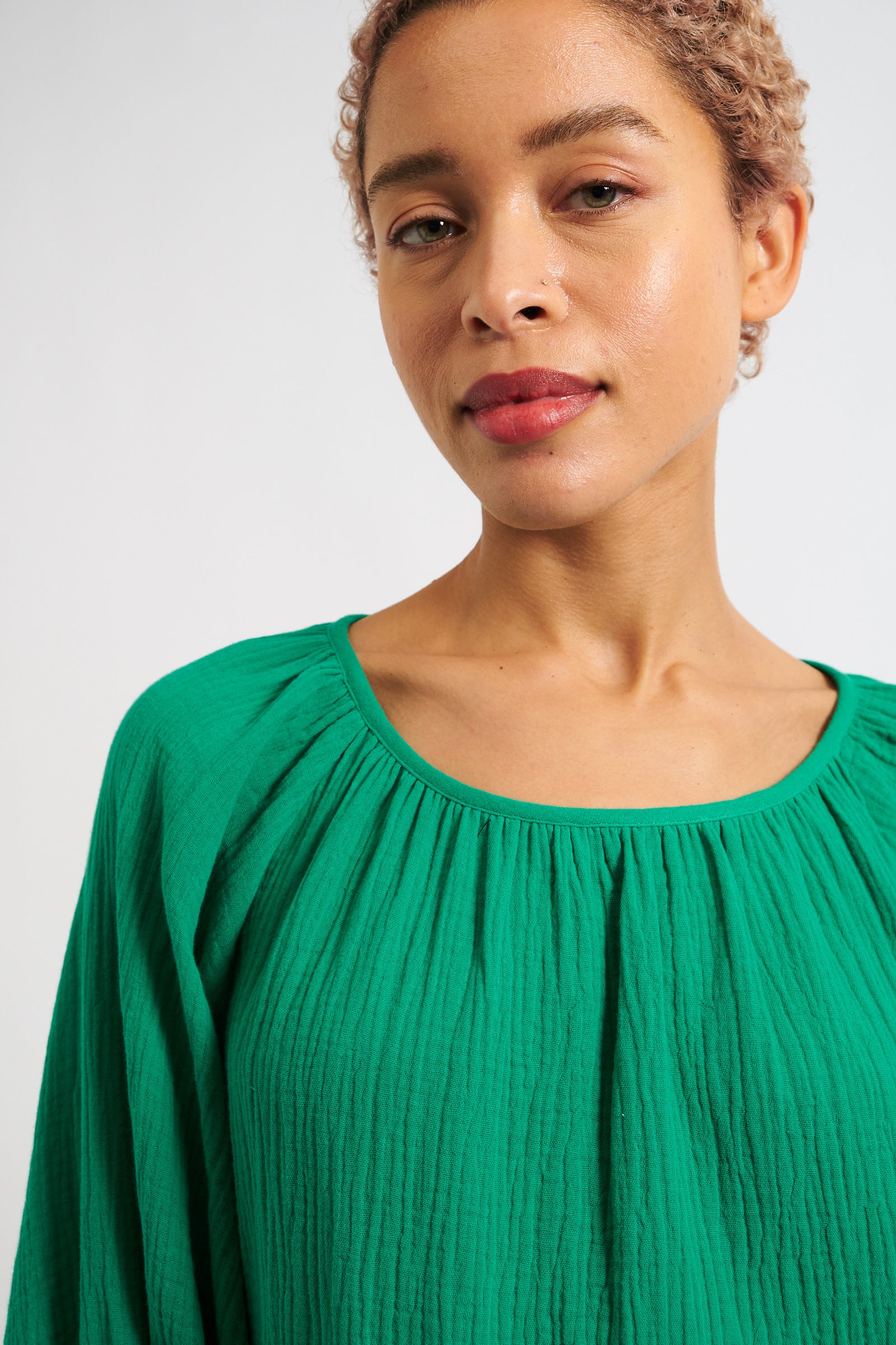 Mayanna Double Gauze Blouse - Green - Detail 3