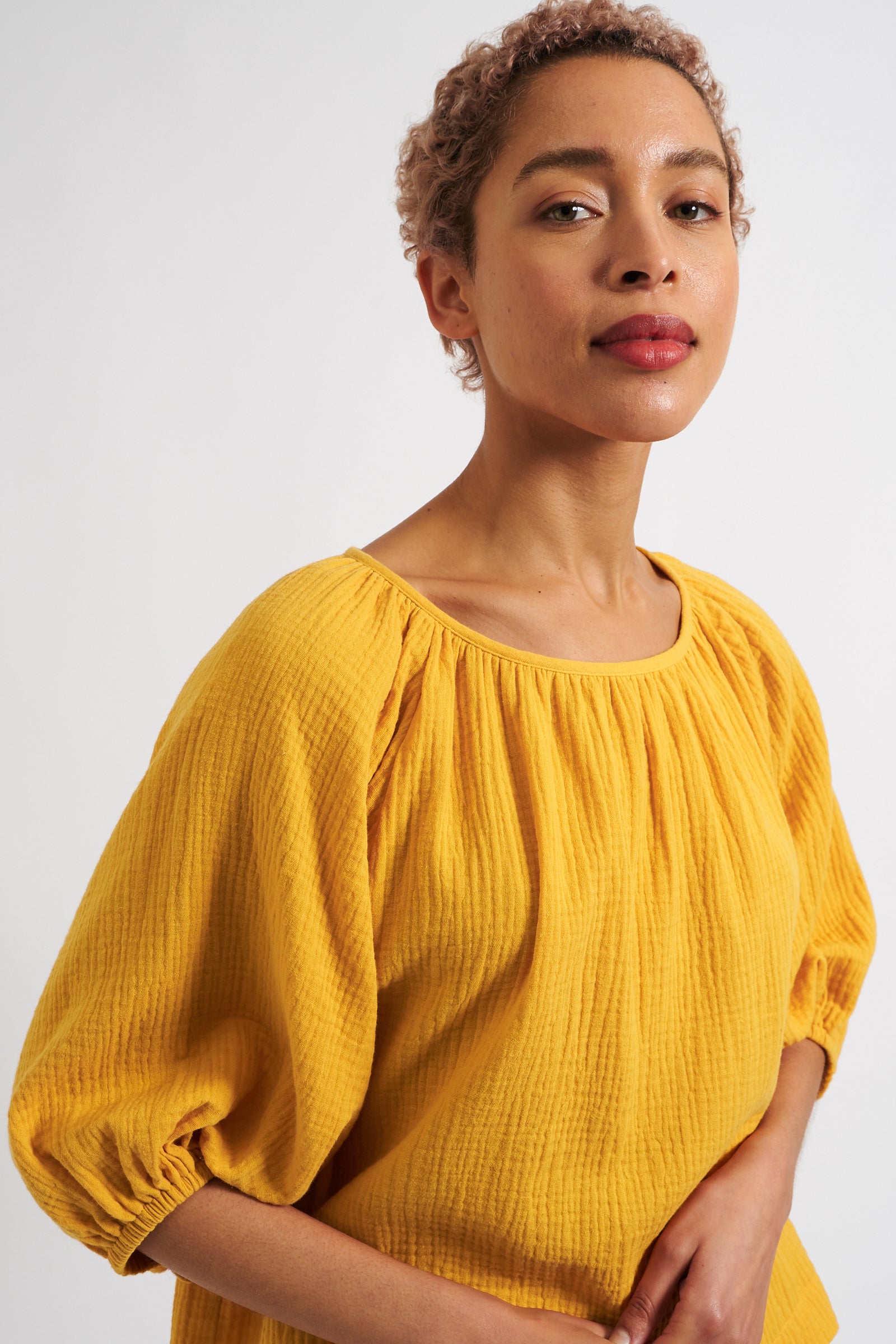 Mayanna Double Gauze Blouse - Mustard