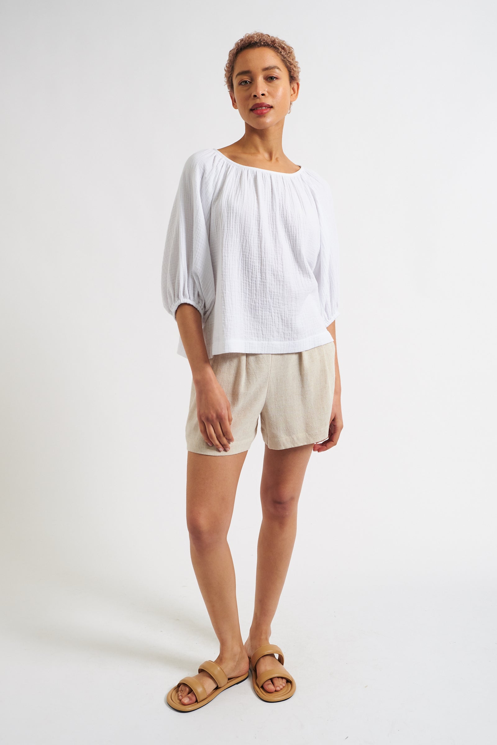 Mayanna Double Gauze Blouse - White