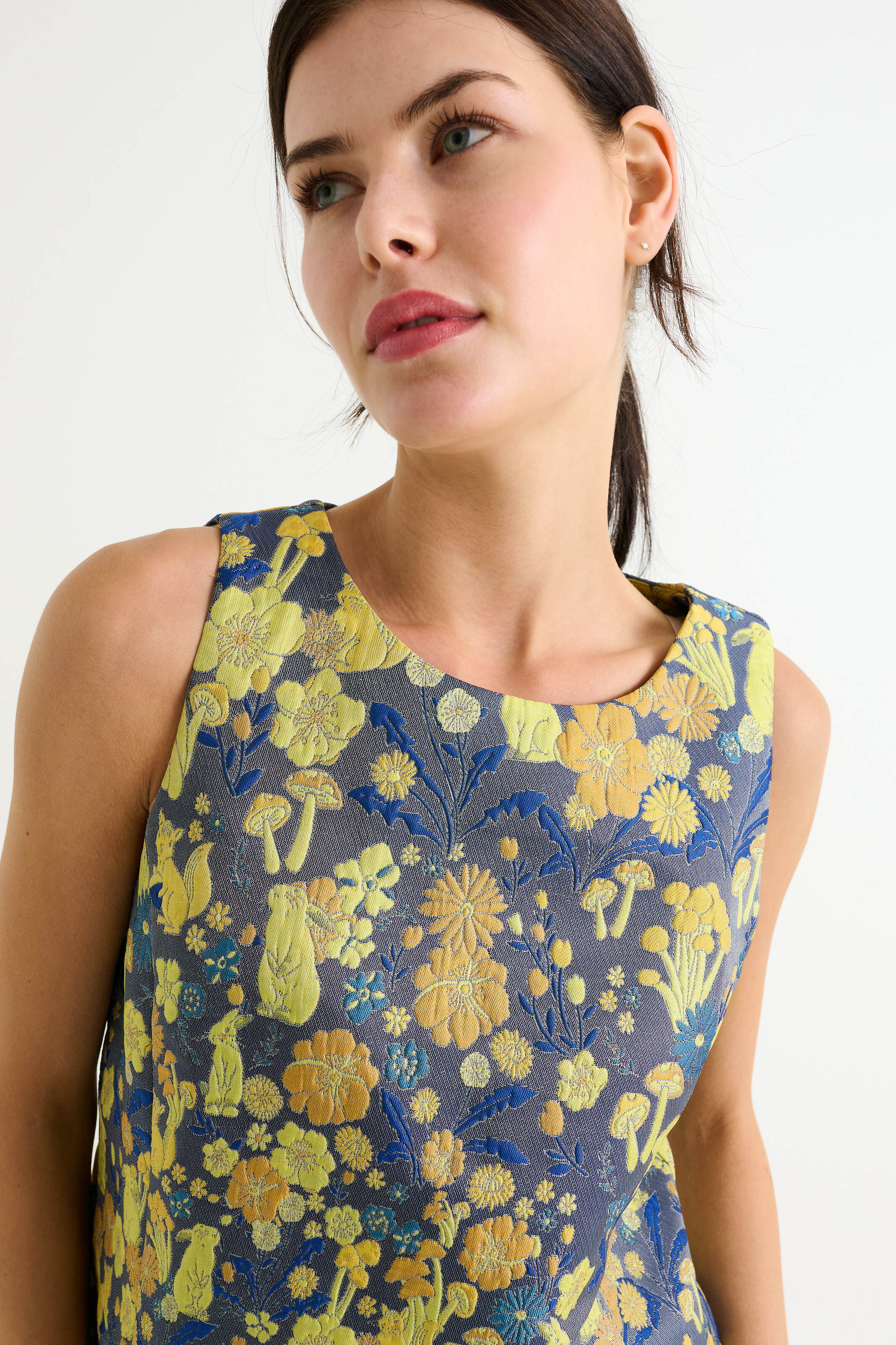 Mea Fairytale Jacquard Sleeveless Top - Yellow