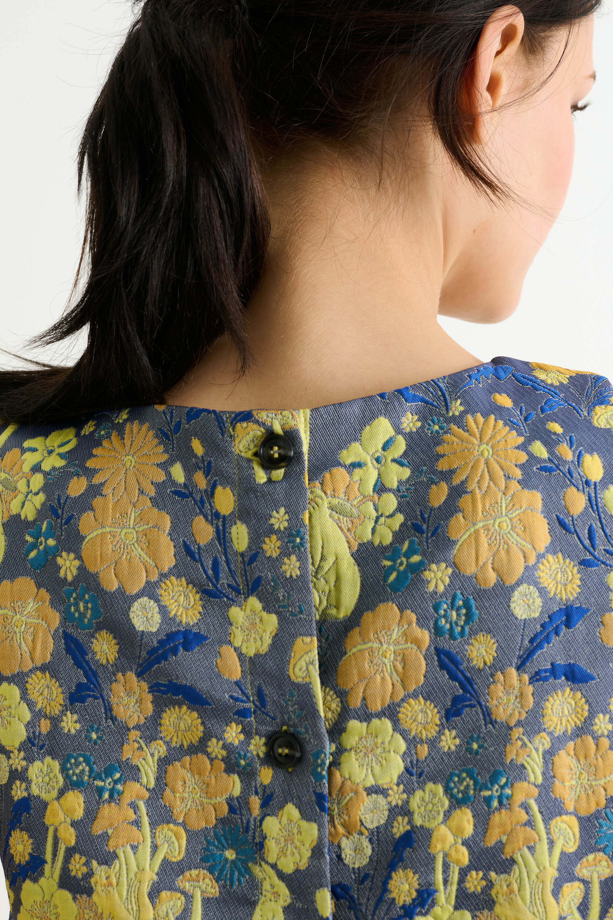 Mea Fairytale Jacquard Sleeveless Top - Yellow