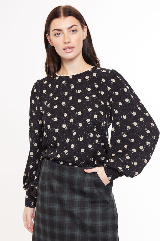 Louche Meissa Anemone Print Long Sleeve Blouse