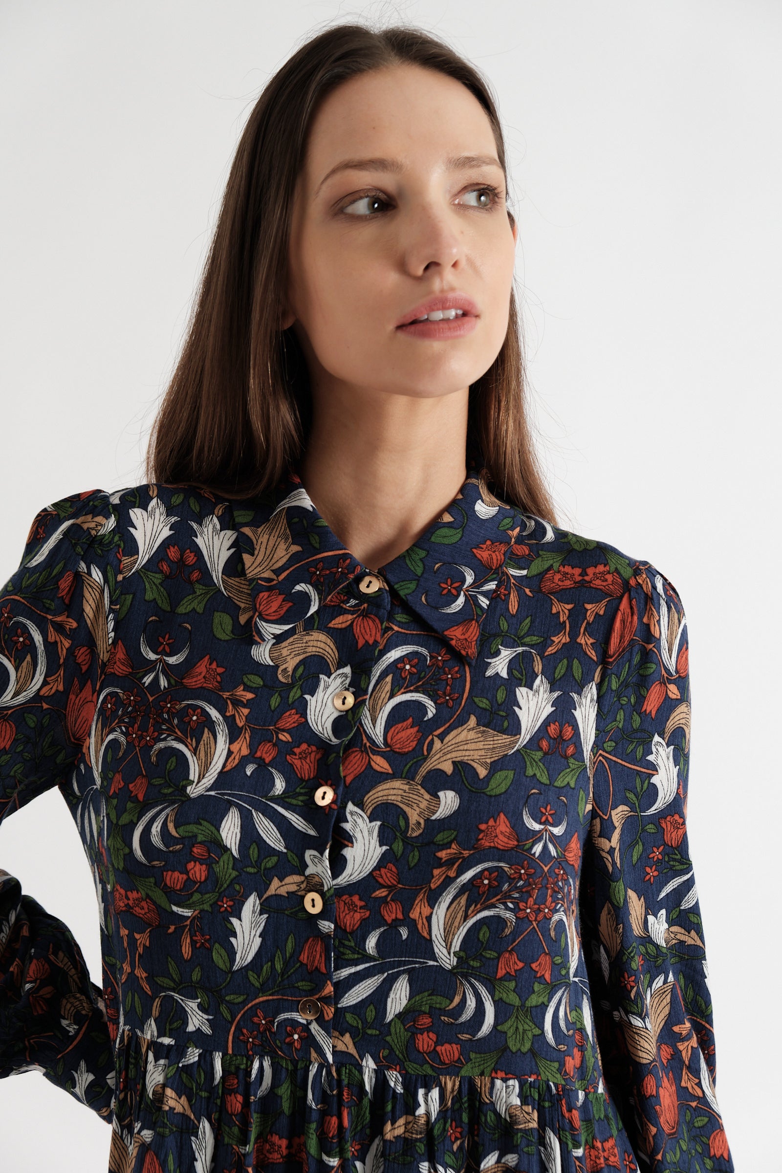 Melly Arts & Crafts Print Long Sleeve Mini Dress - Detail 1