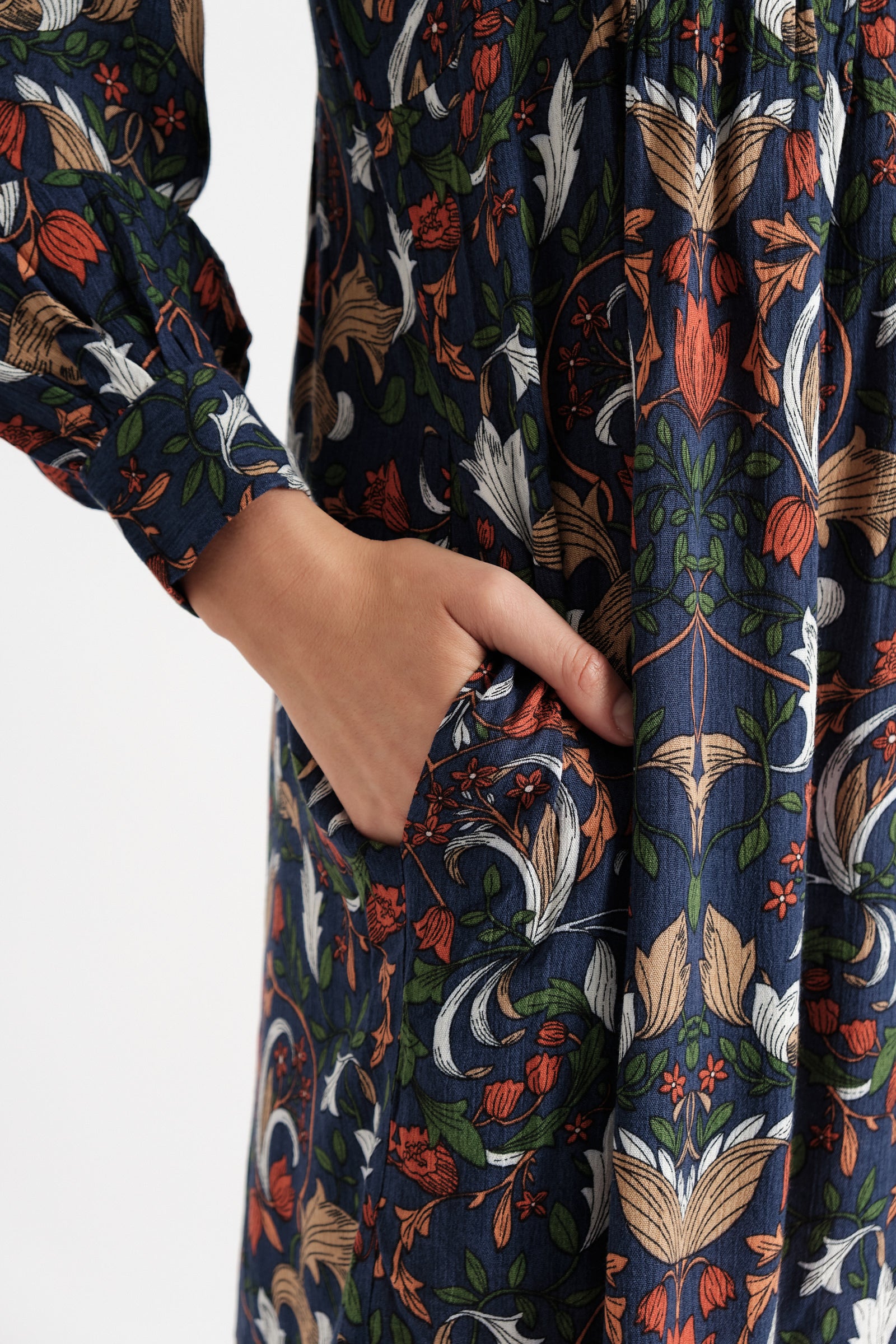 Melly Arts & Crafts Print Long Sleeve Mini Dress - Detail 3