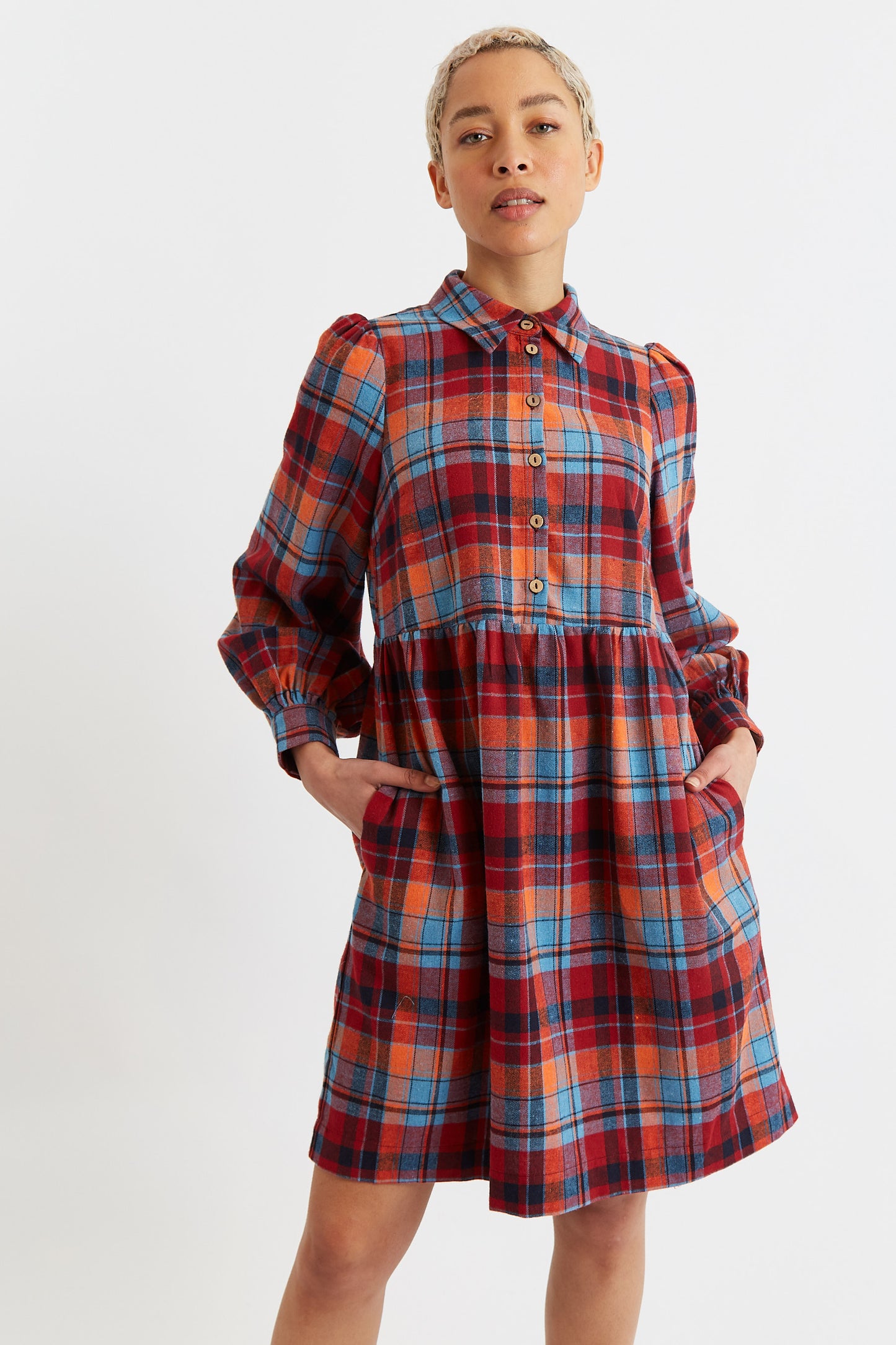 Melly New Tartan Throw On Mini Dress