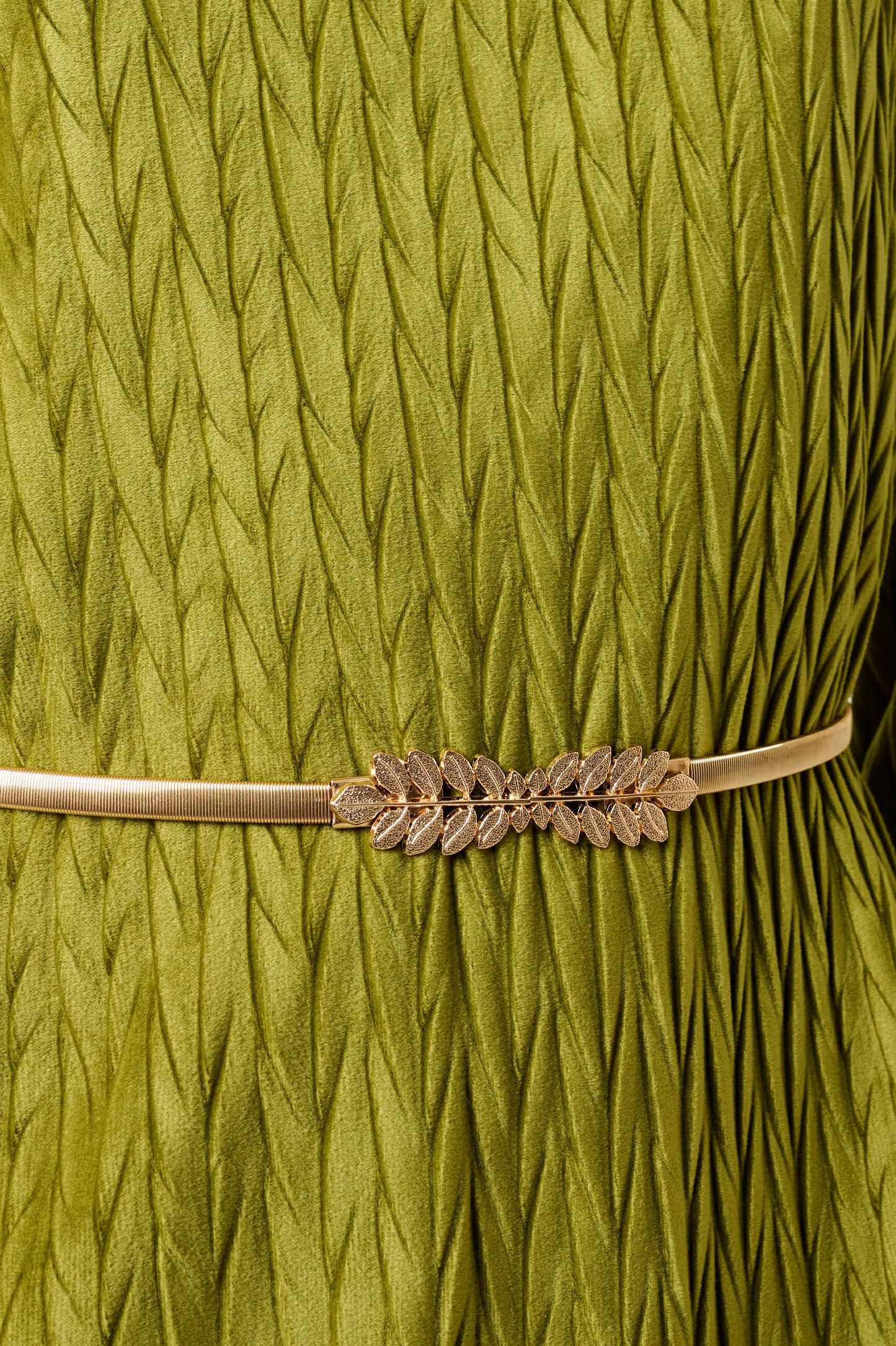 Milene Velvet Pleat Midi Dress - Kiwi