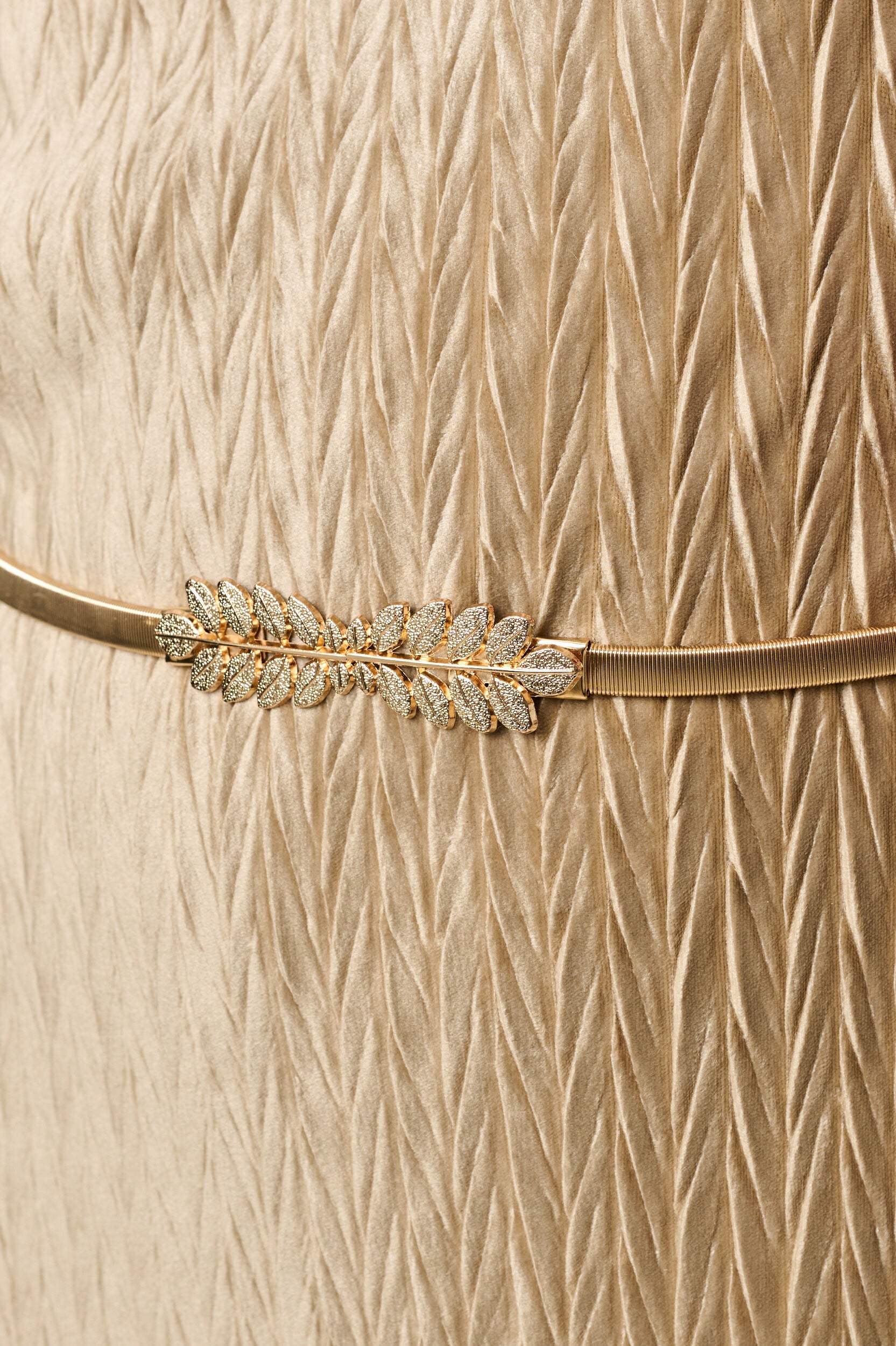 Milene Velvet Pleat Midi Dress - Pale Taupe