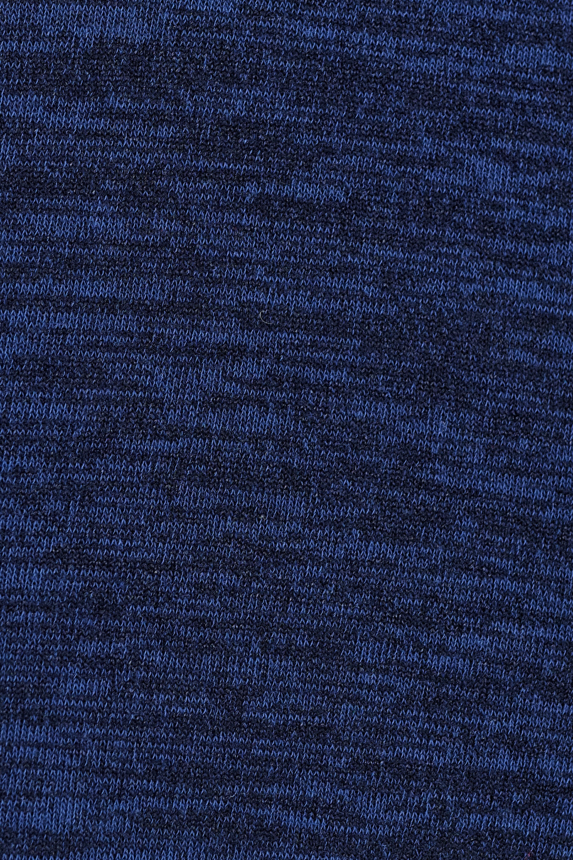 Moa Sustainable Marl Puff Sleeve V Neck Midi Dress - Navy - Detail 3