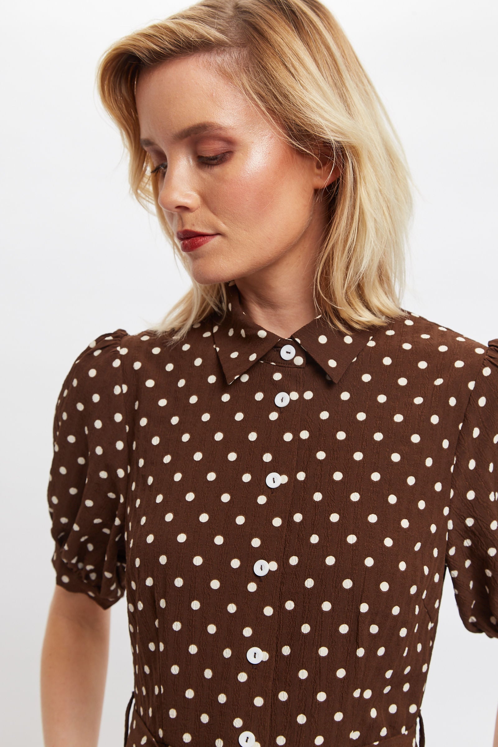 Louche Mollie Pretty Woman Print Midi Shirt Dress