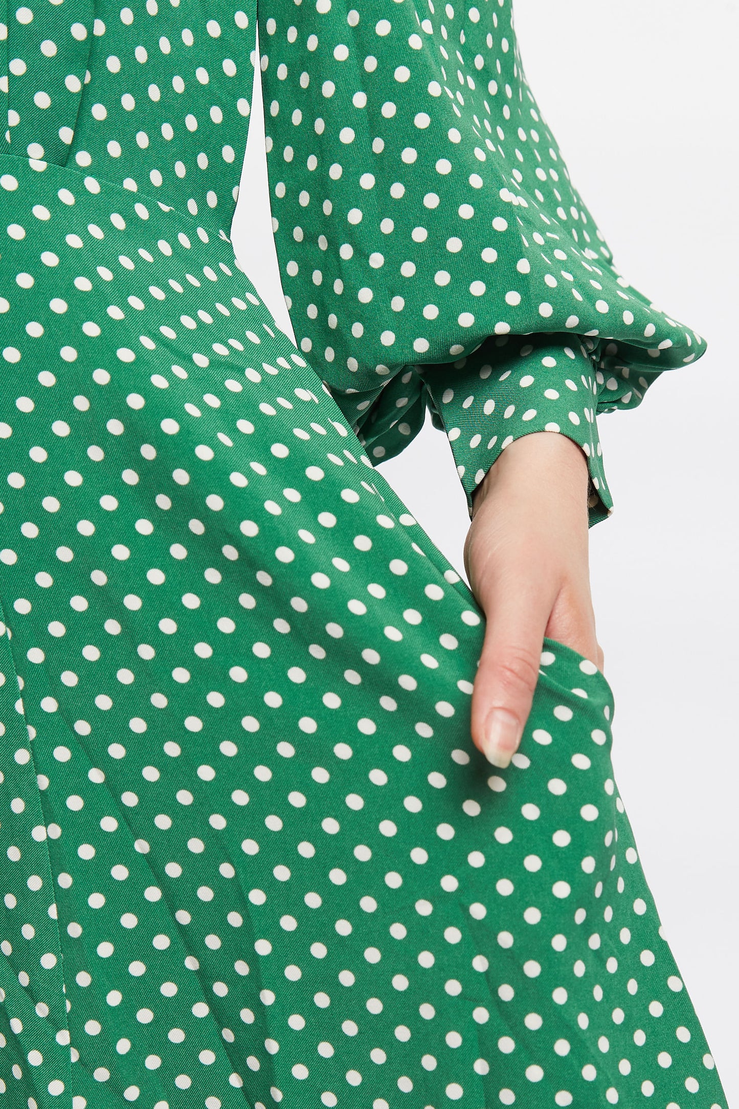 Louche Nancy Polka Dot Print Long Sleeve Mini Dress