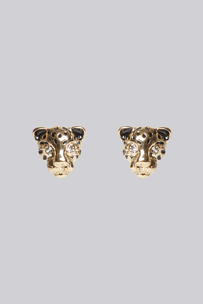 Niger Gold Leopard Stud Earrings