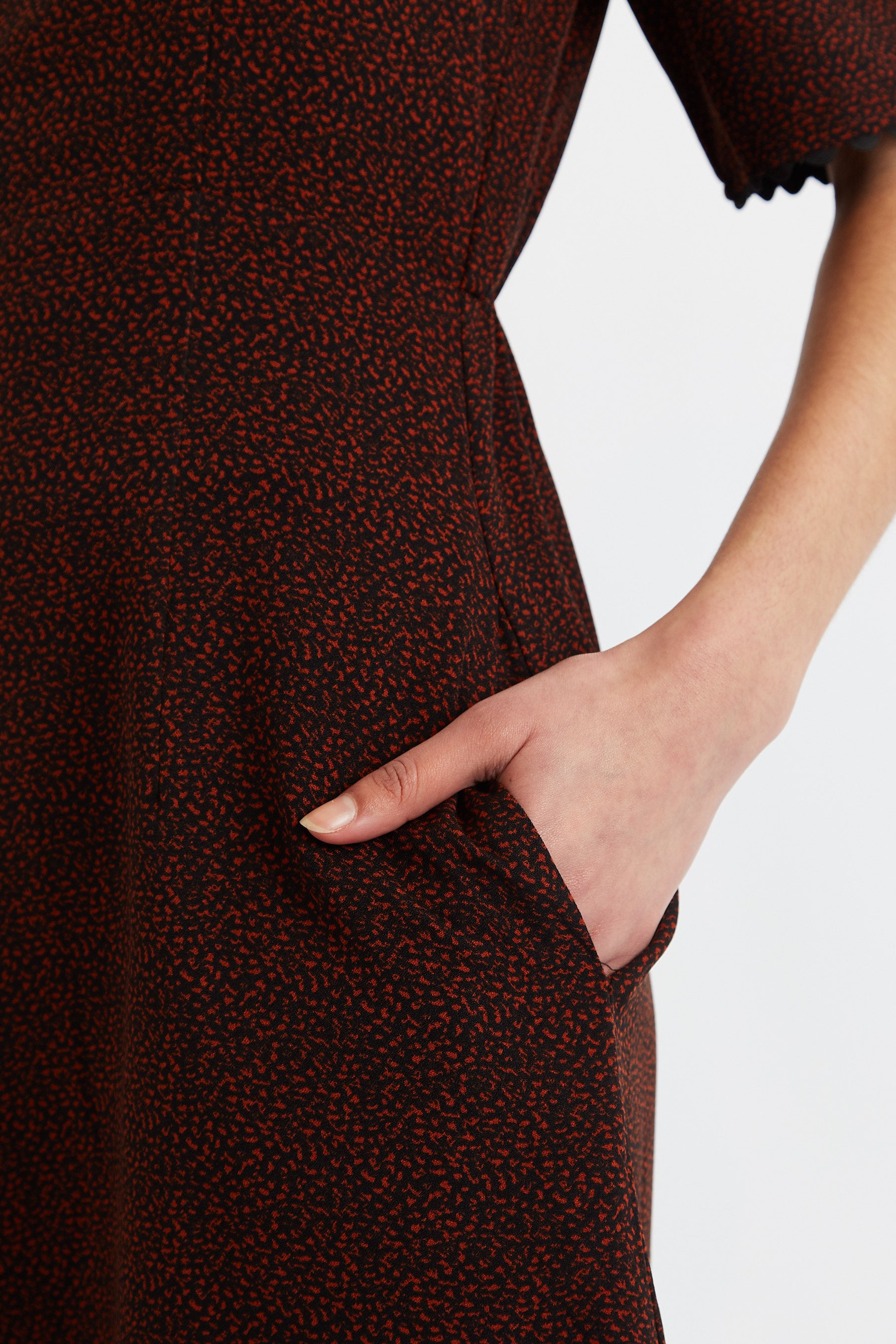 Nova Freckle Print Square Neck Mini Dress