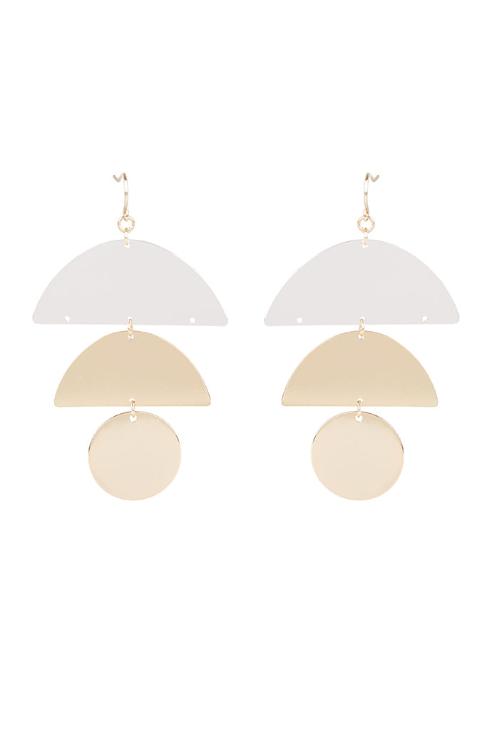 Paige Silver & Gold Drop Earrings - Styled