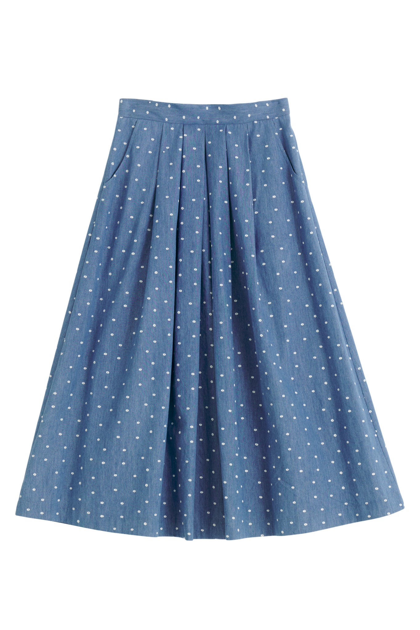 Pasadena Flower Dot Blue Midaxi Skirt