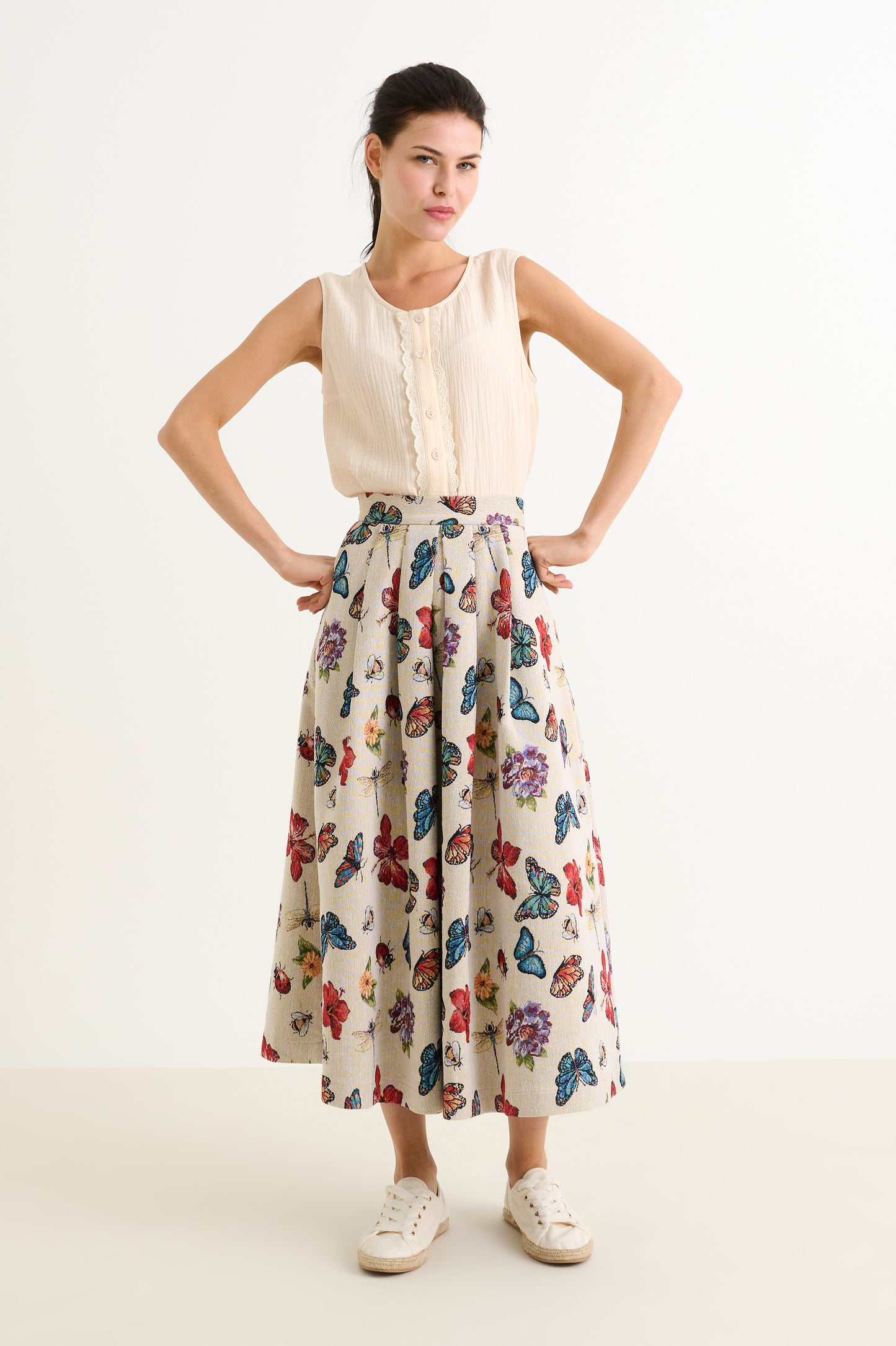 Pasadena Flutter Jacquard Midaxi Skirt