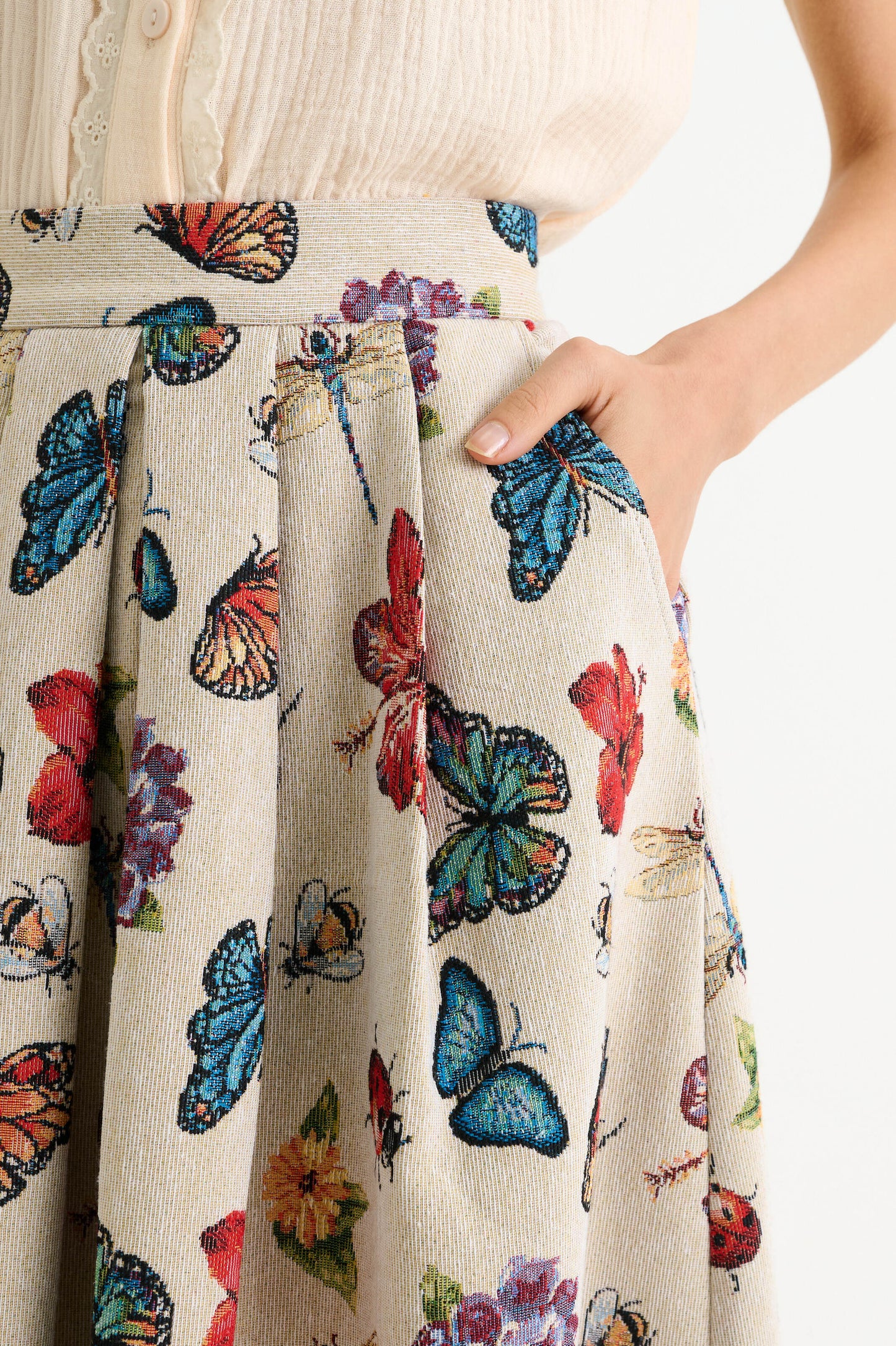 Pasadena Flutter Jacquard Midaxi Skirt