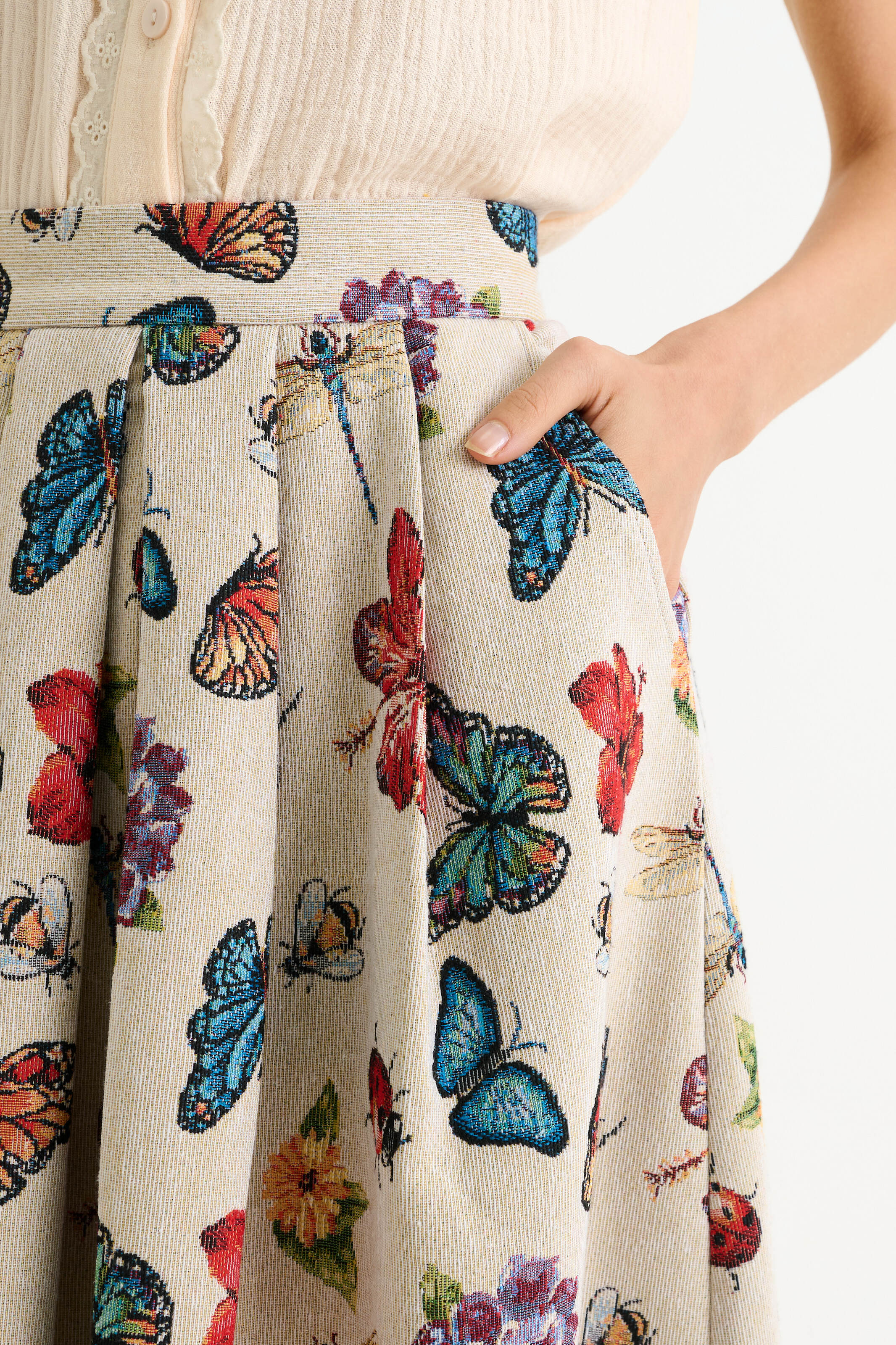 Pasadena Flutter Jacquard Midaxi Skirt - Detail 3