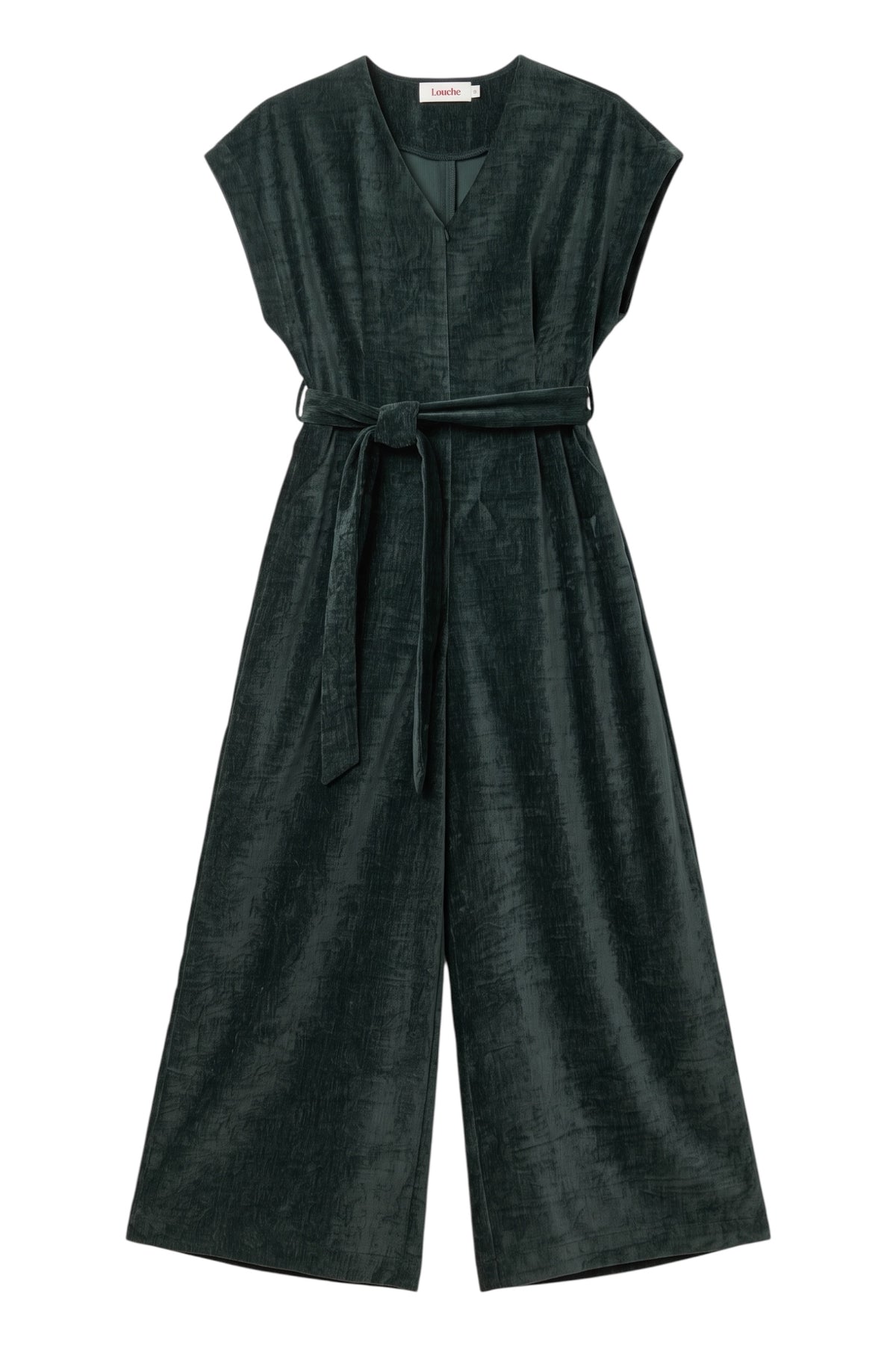 Phoenix Matte Velvet Jumpsuit - Forest Green