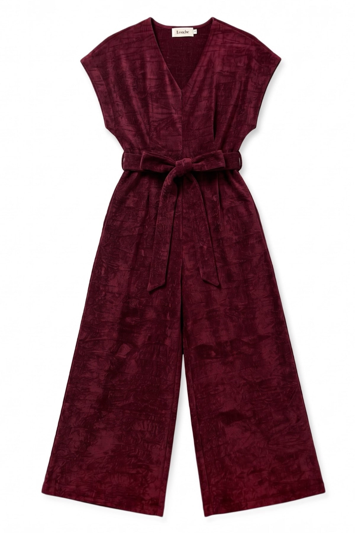 Phoenix Matte Velvet Jumpsuit - Wine