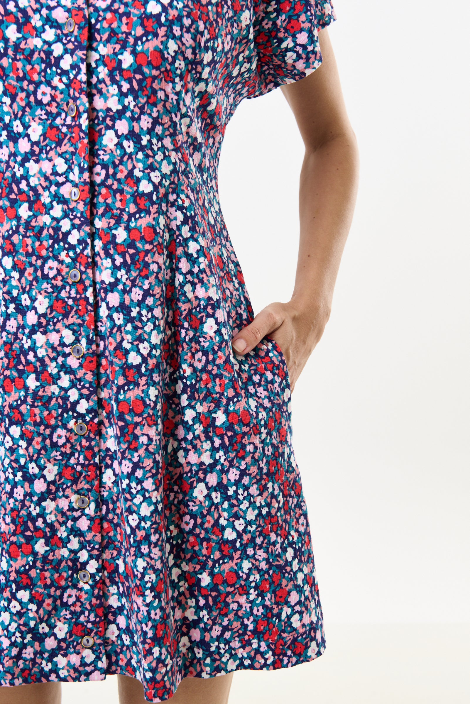 Prudence Tutti Frutti Print Laced Back Mini Dress - Detail 1