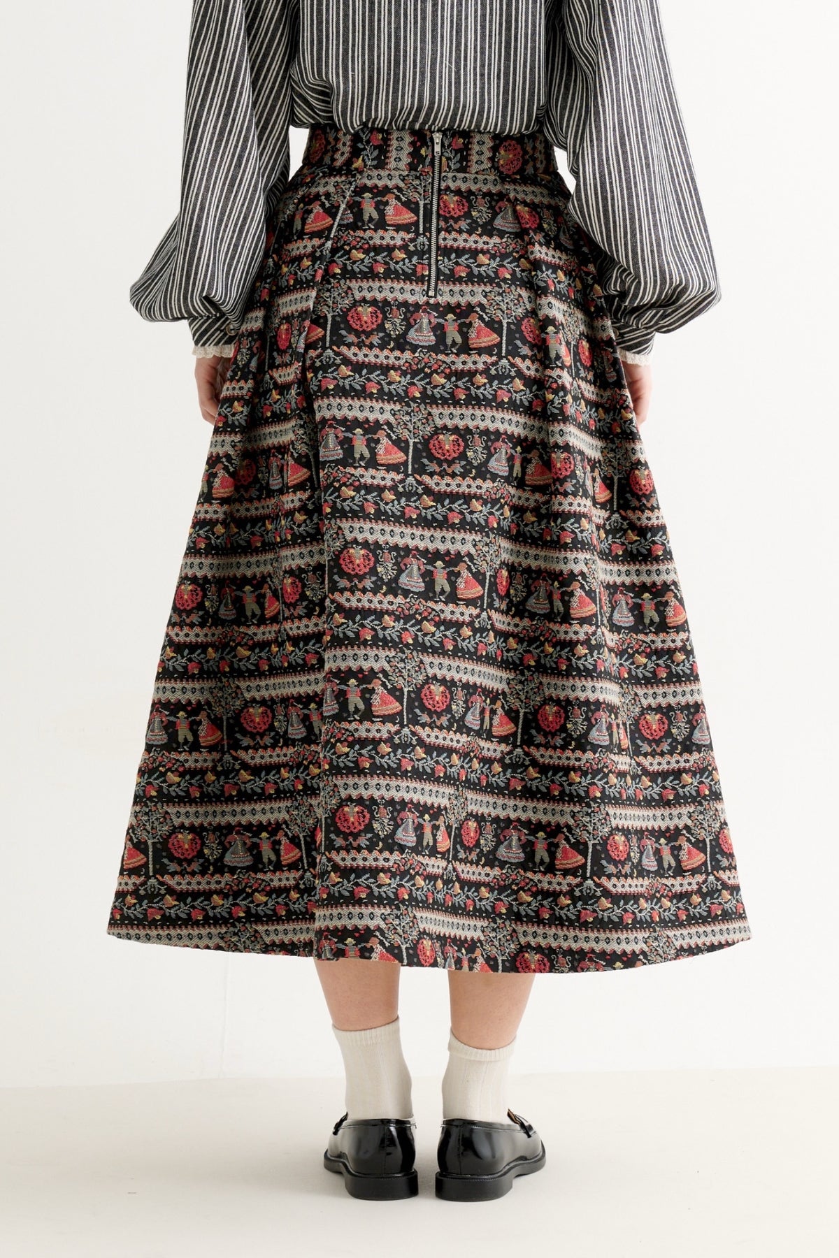 Pasadena Heirloom Jacquard Midaxi Skirt - Black