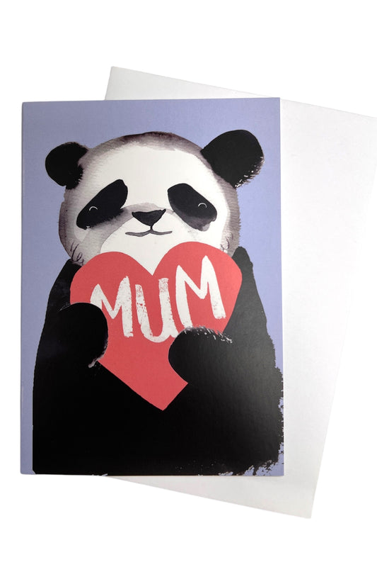 Panda heart Mum Card