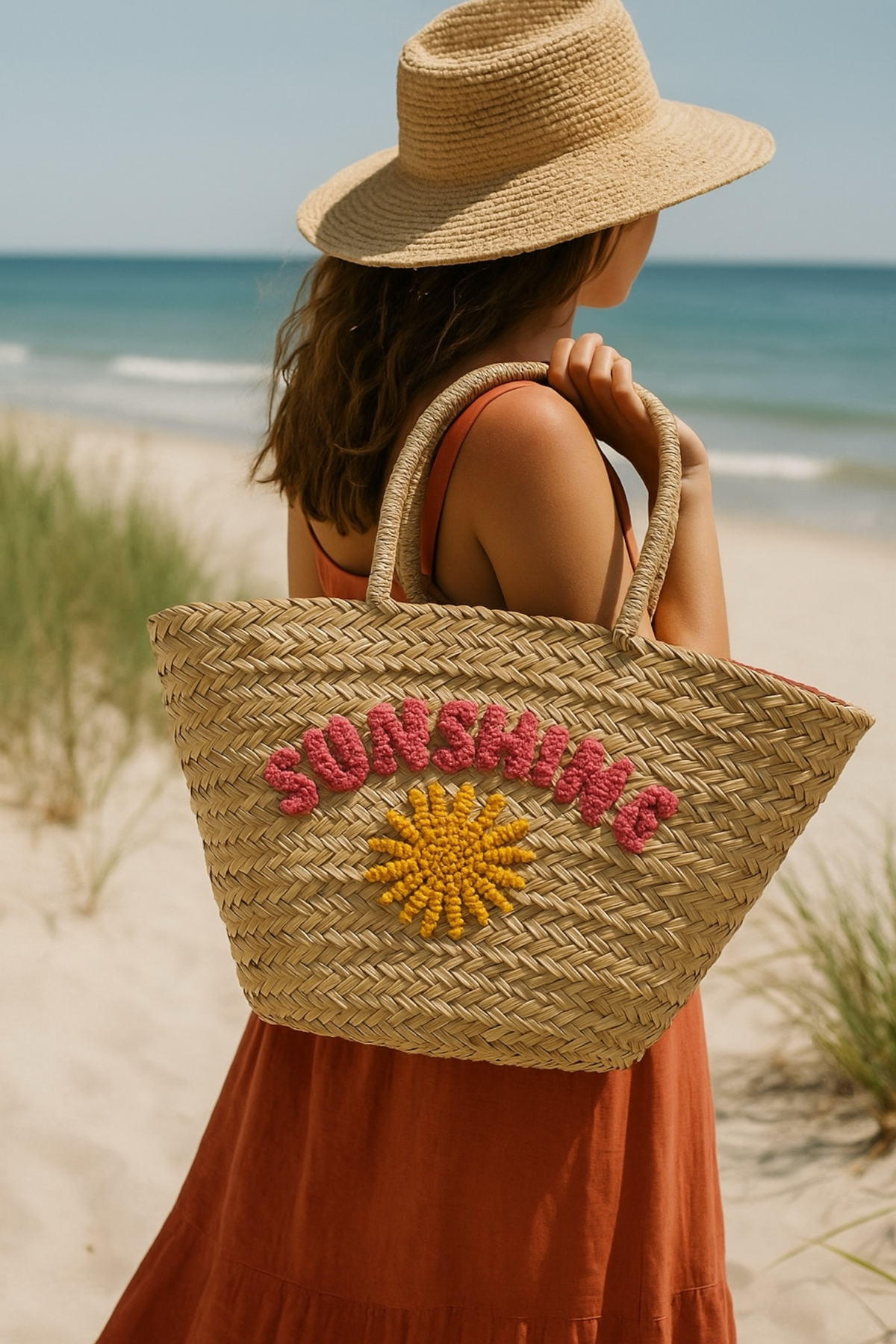 Sunny Straw Tote Bag