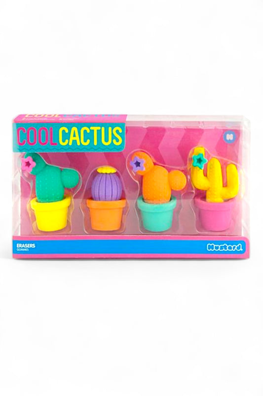 Set Of 4 Cactus Erasers