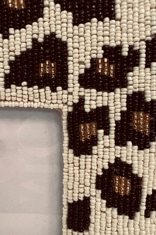 Square Beaded Leopard Photo Frame