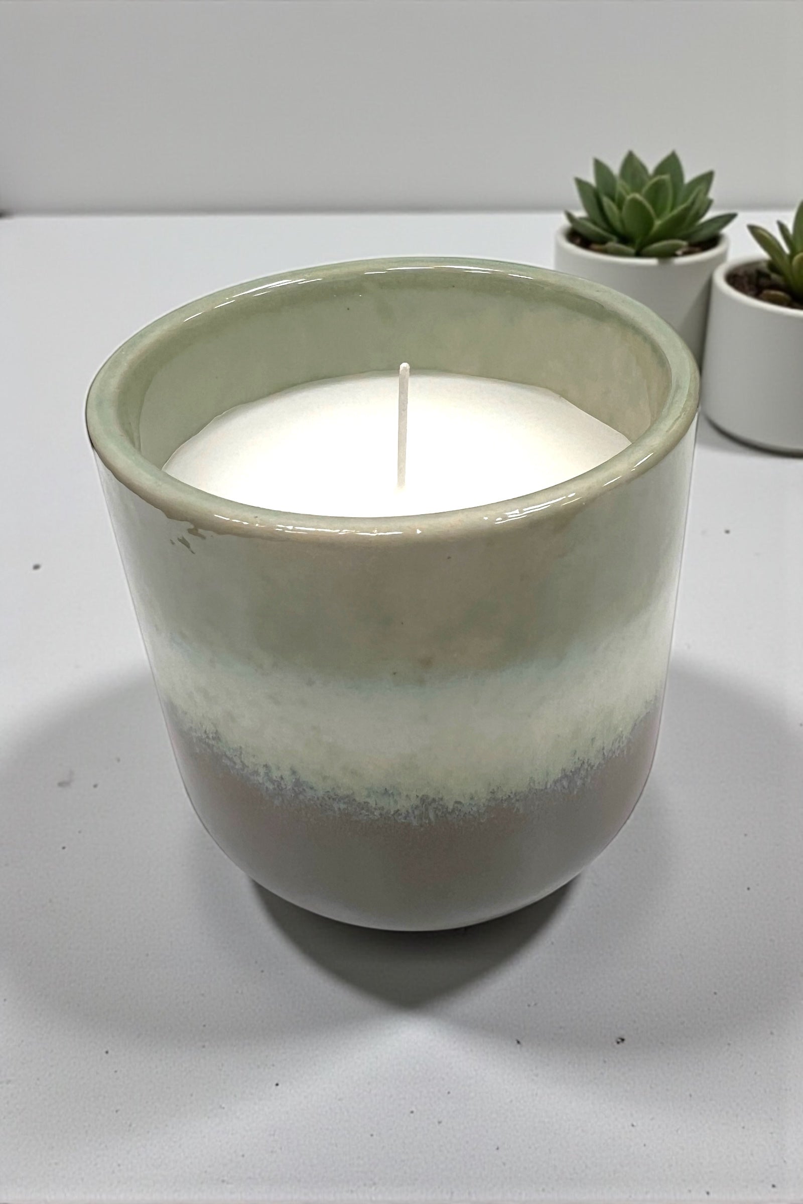 Eucalyptus Candle in Glazed Ceramic Pot