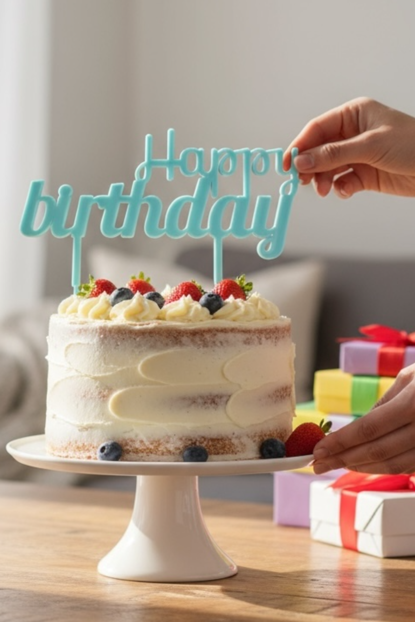 Set Of 2 Birthday Cake Toppers