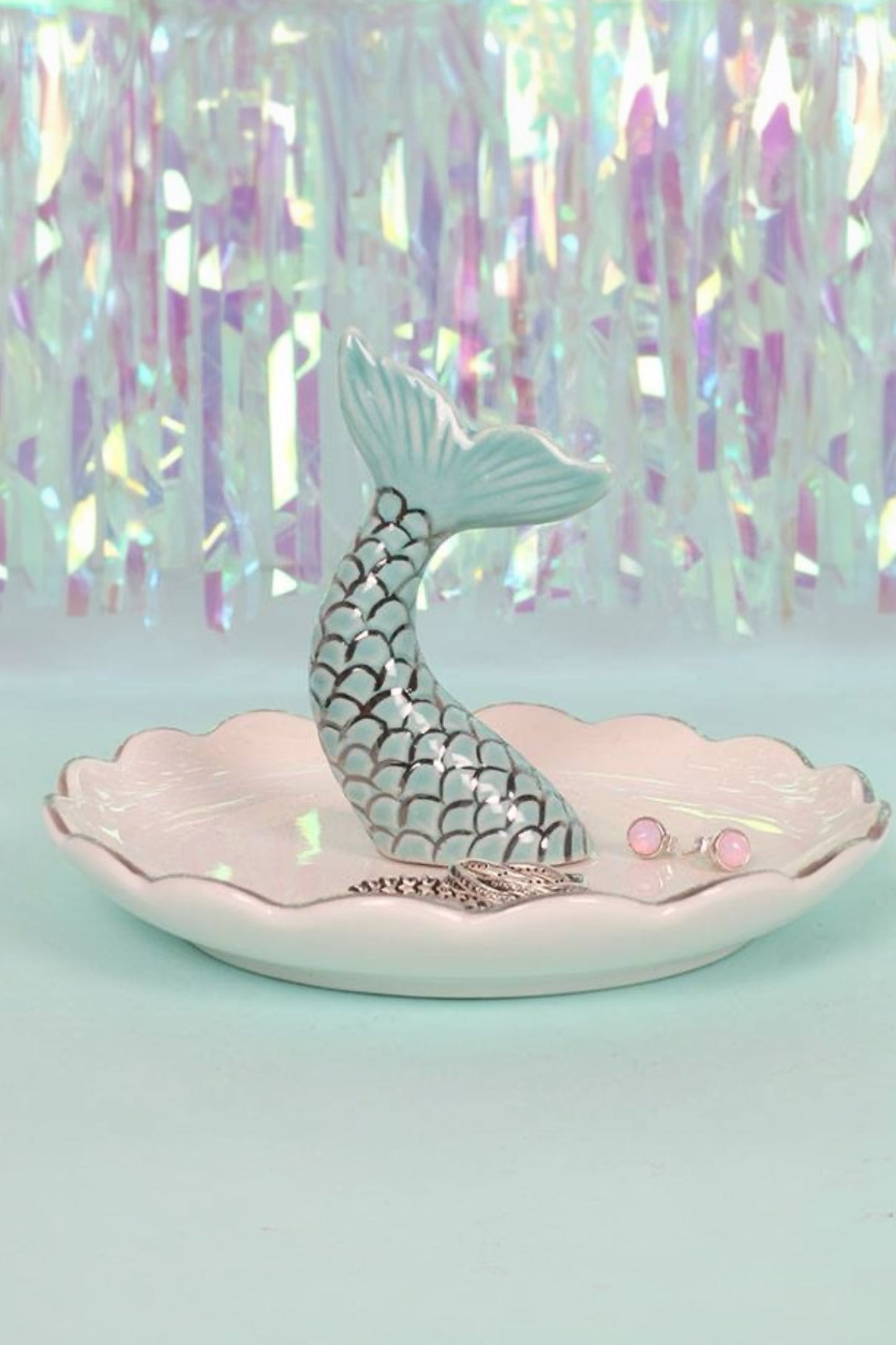 Blue Mermaid Tail Jewellery Holder
