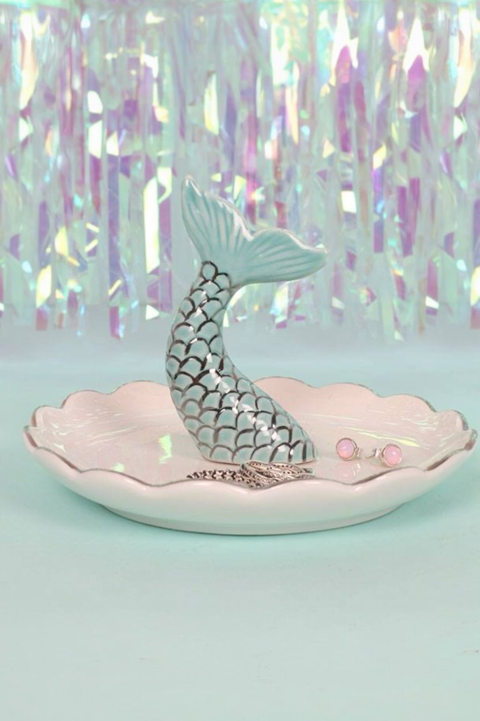 Blue Mermaid Tail Jewellery Holder