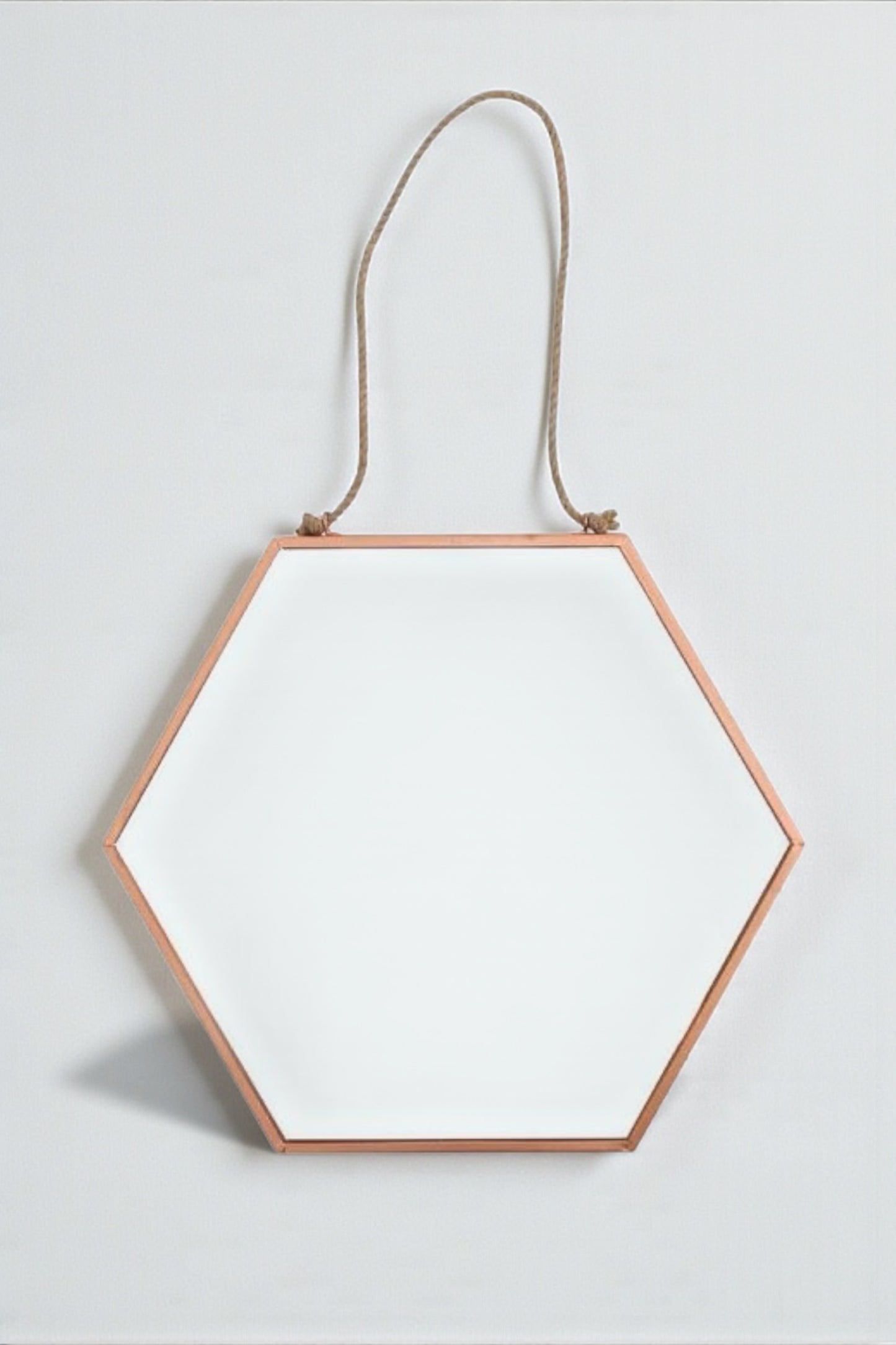 Hexagon Brass Framed Mirror