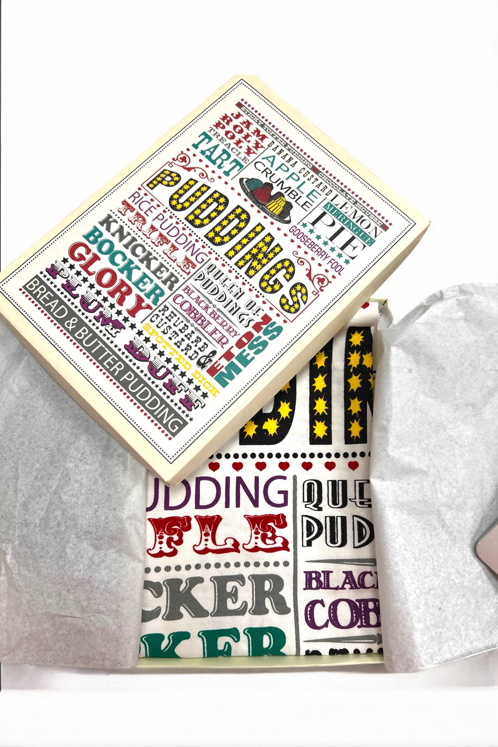 Vintage Puddings Printed Tea Towel