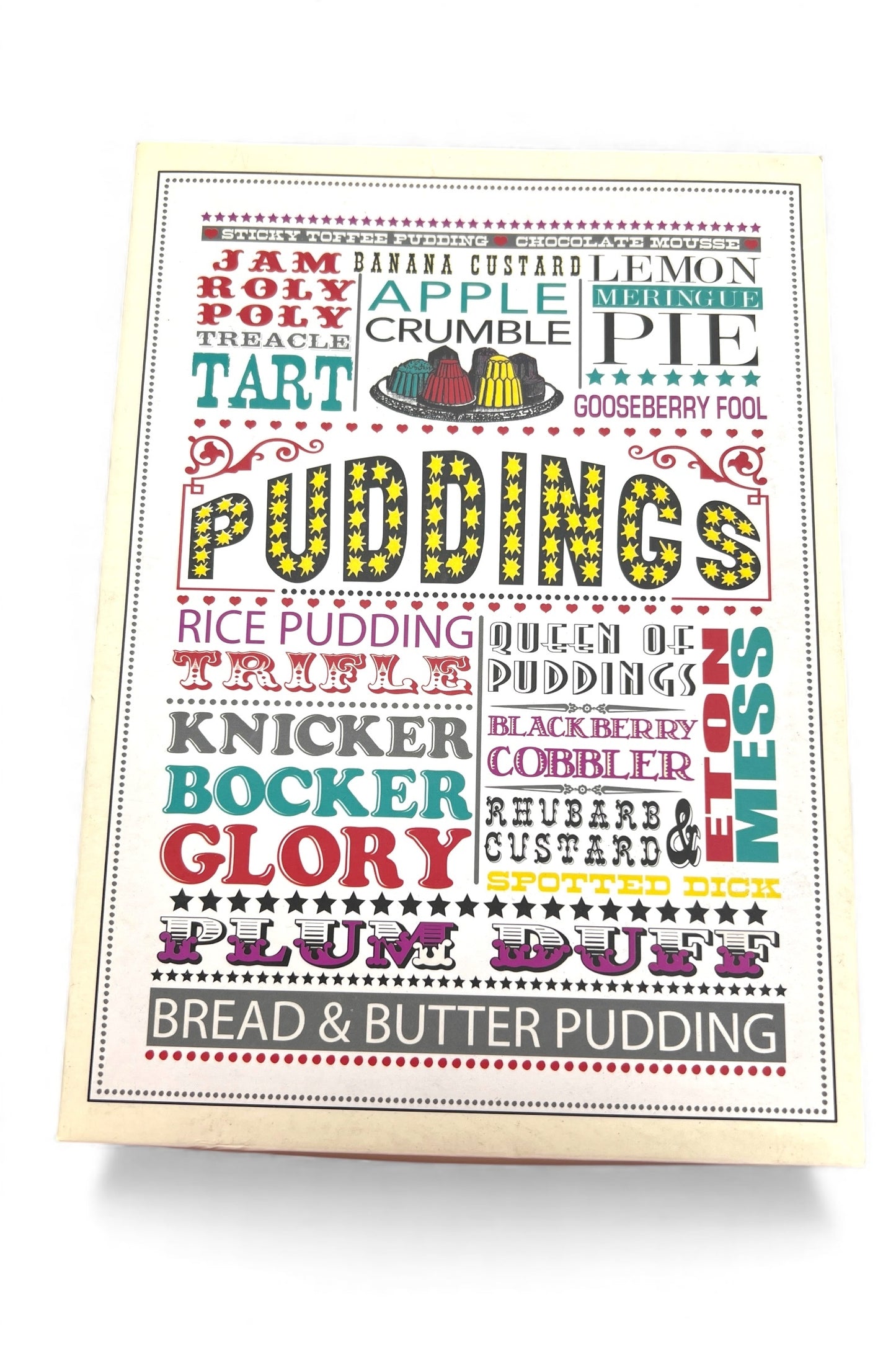 Vintage Puddings Printed Tea Towel
