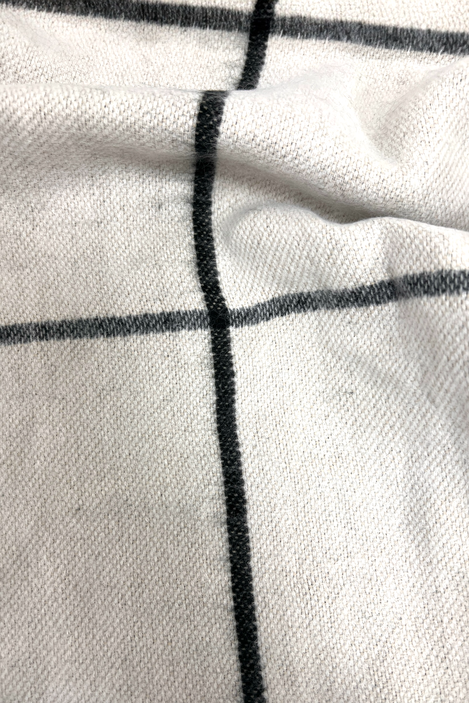 Maily Large Black And White Window Pane Check Scarf
