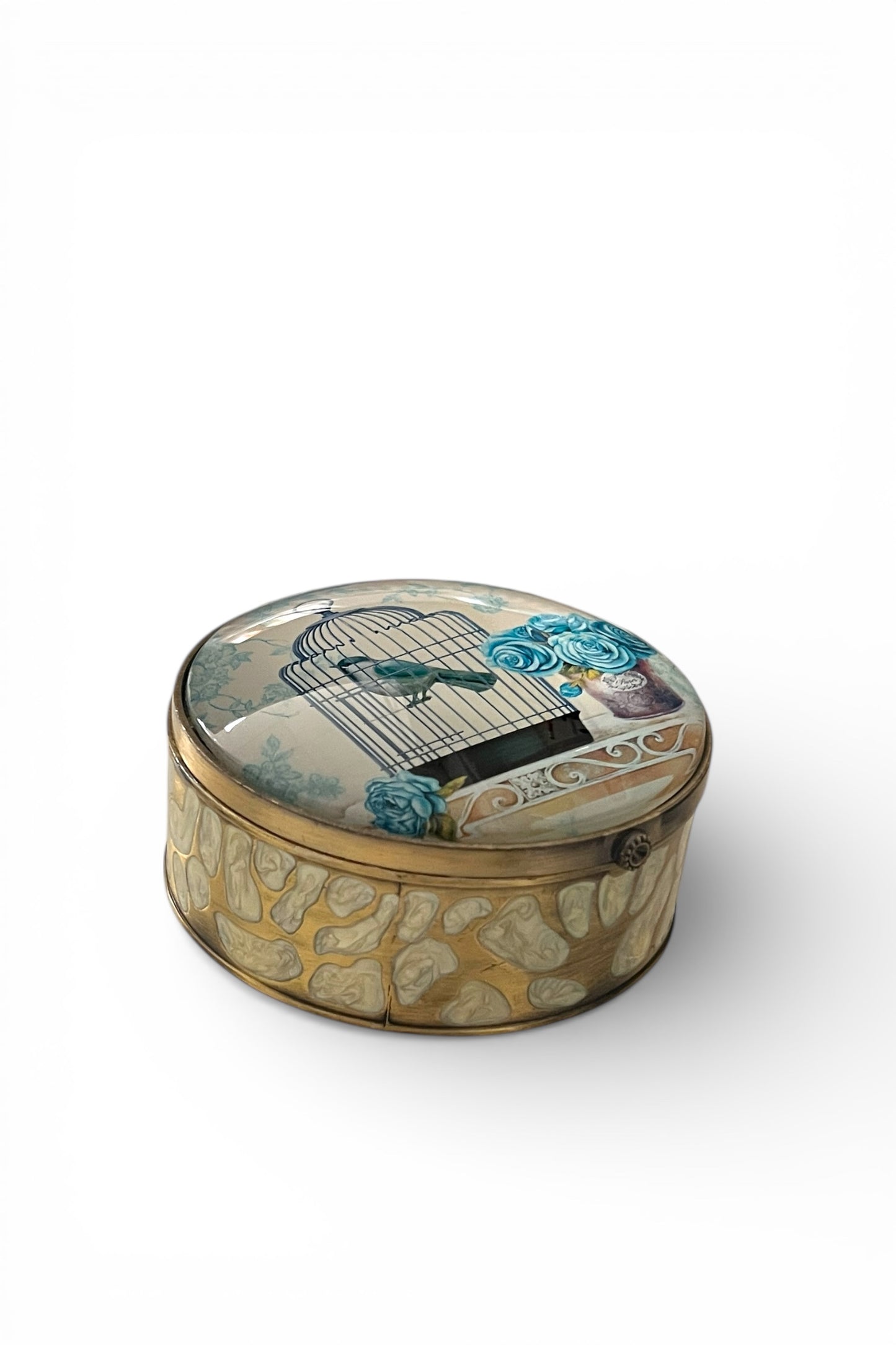 Birdcage Glass Top Mirrored Jewellery Box