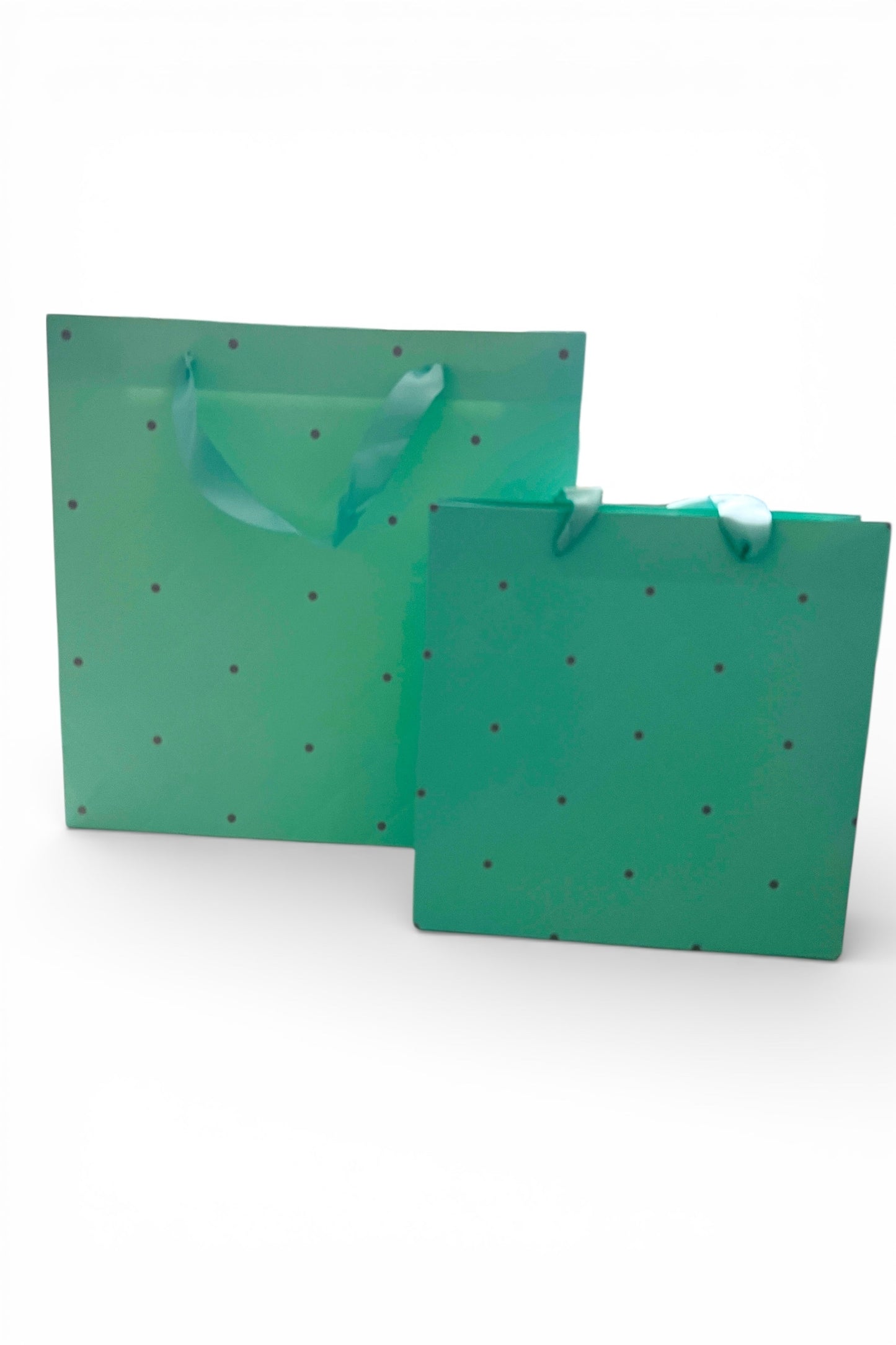 2 Turquoise Quilt Embossed Design Gift Bags