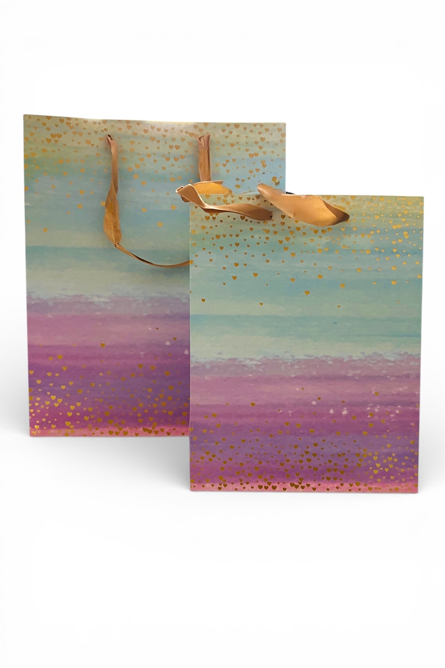 2 Ombré Foil Heart Gift Bags