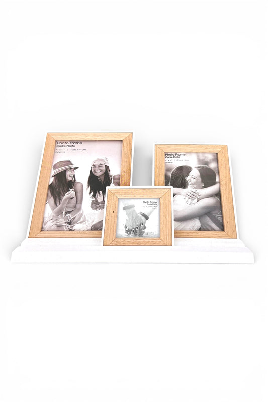Set of 3 Photo Frames On Display Stand