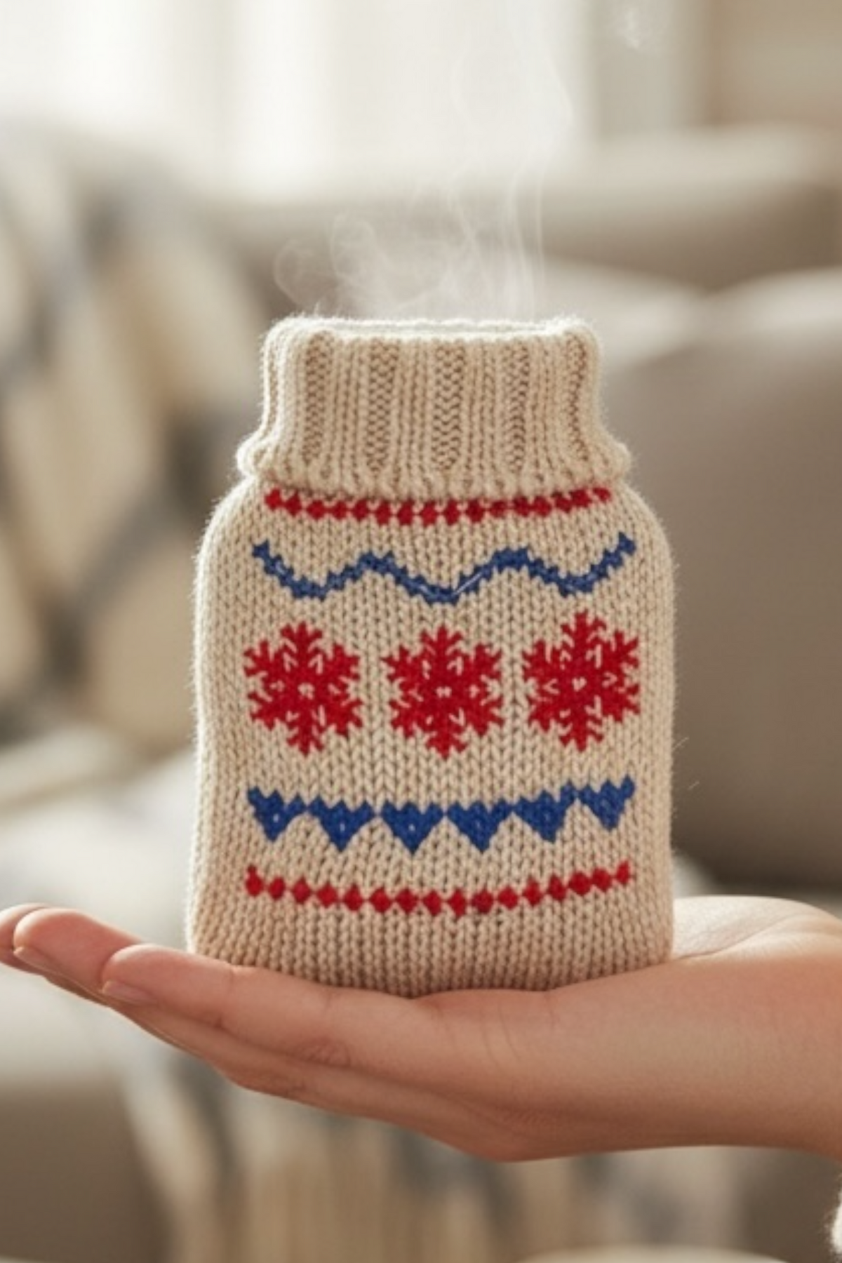 Ecru Nordic Jumper Handwarmer - Front