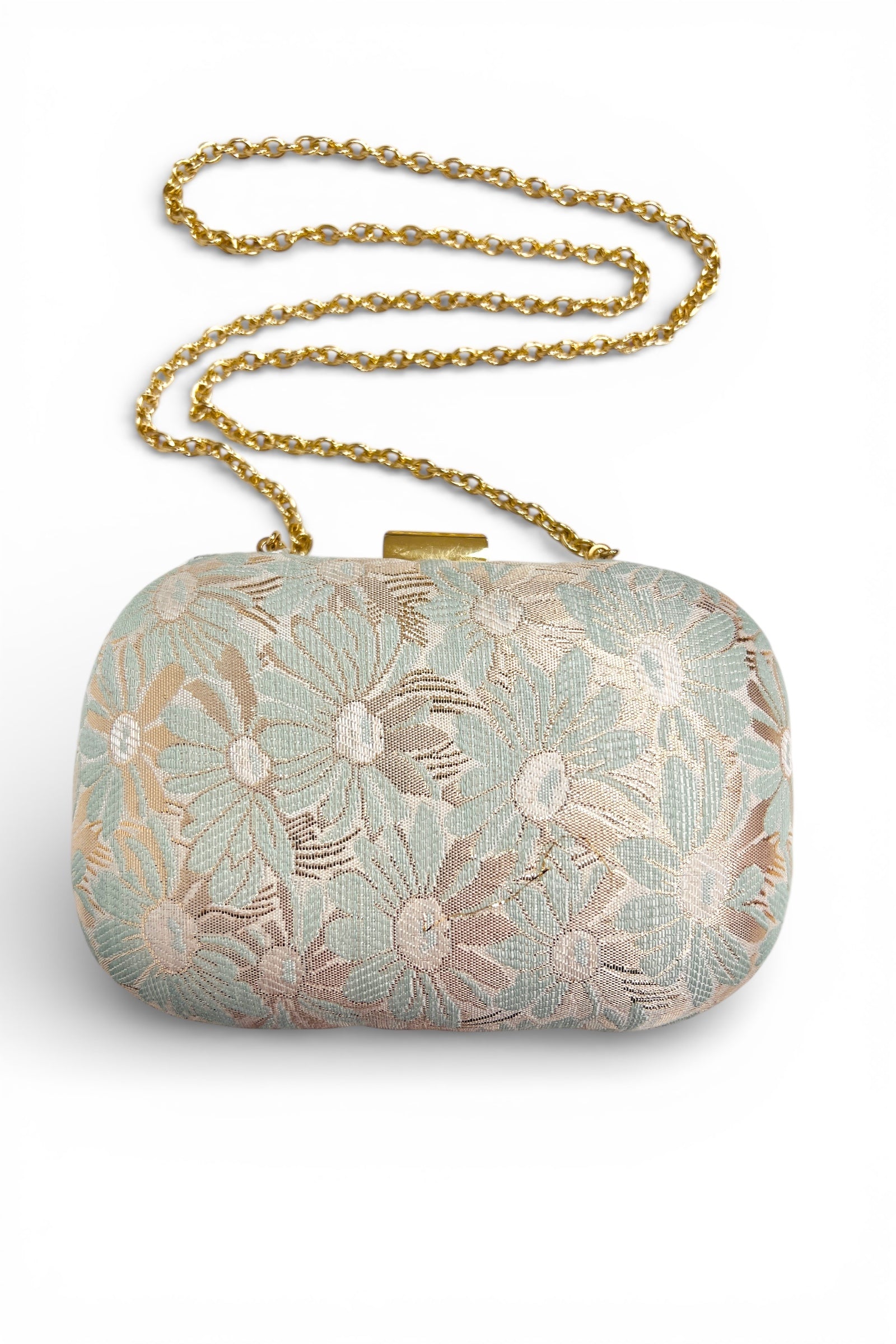 Chance Mint And Gold Jacquard Evening Bag