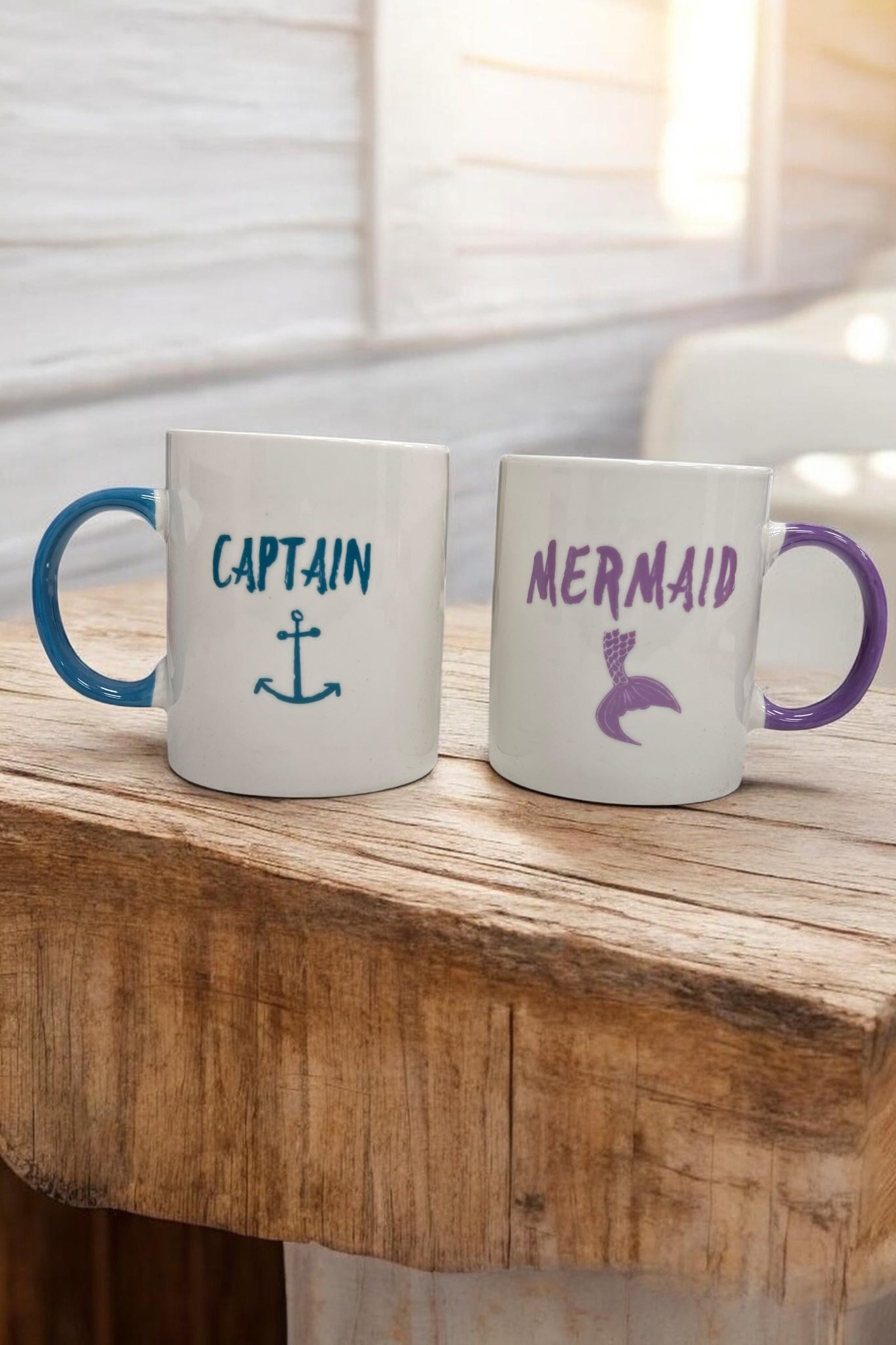 Captain and Mermaid Mug Set
