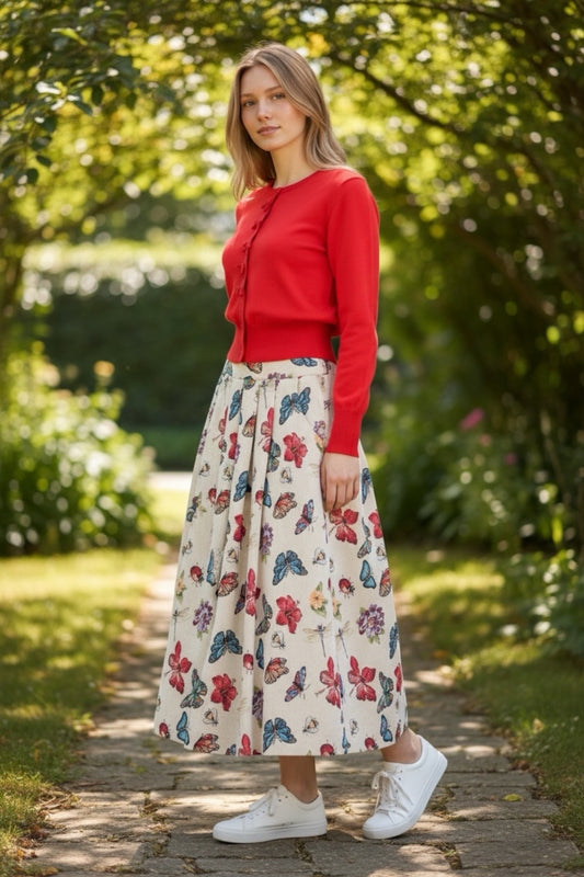 Pasadena Flutter Jacquard Midaxi Skirt
