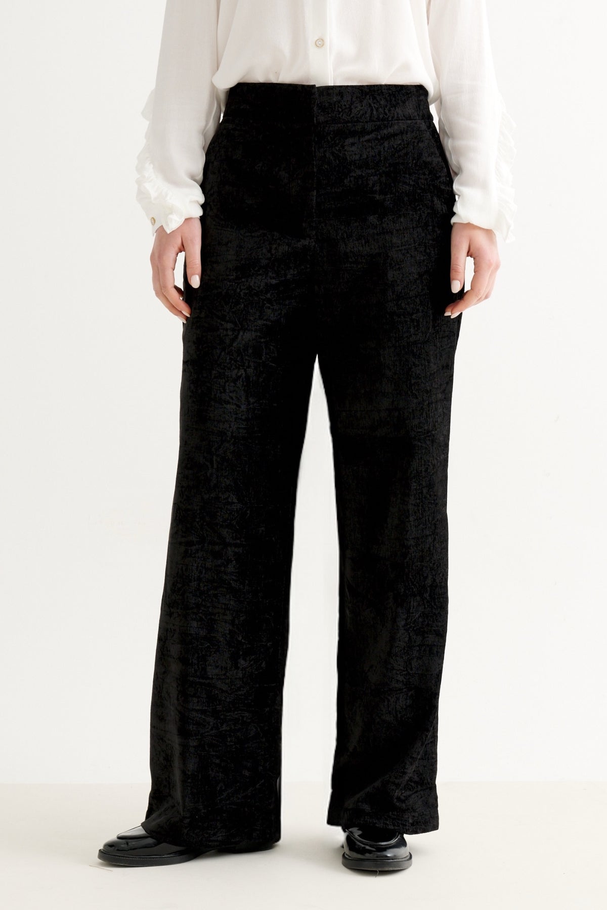 Tilde Matte Velvet Straight Cut Trouser -