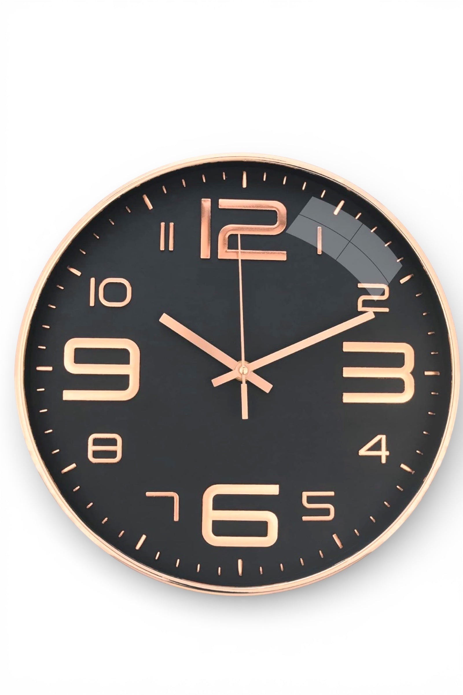 Rose Gold Black Faced Wall Clock