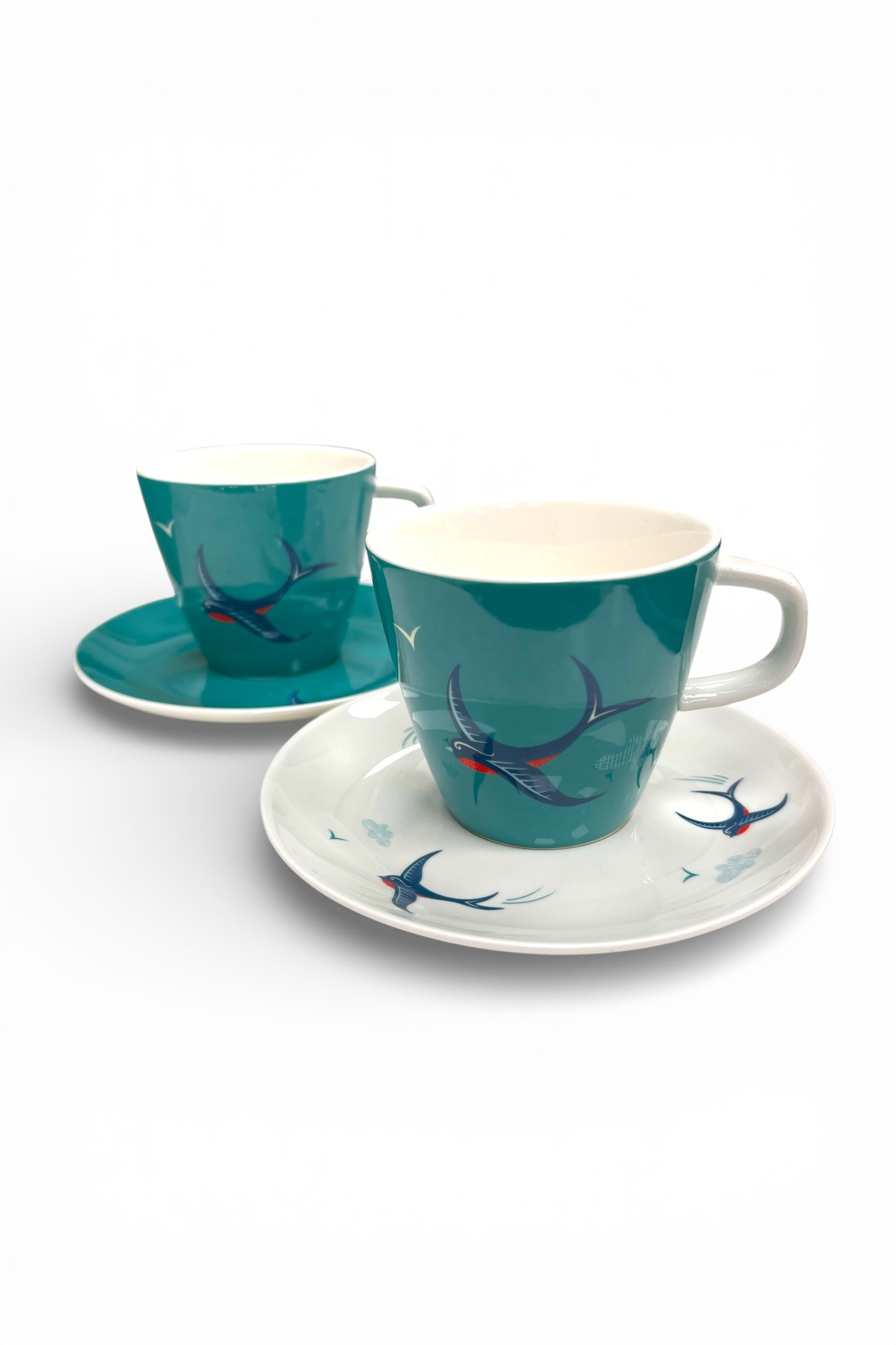 Bluebird Patterned Tea Set For Two