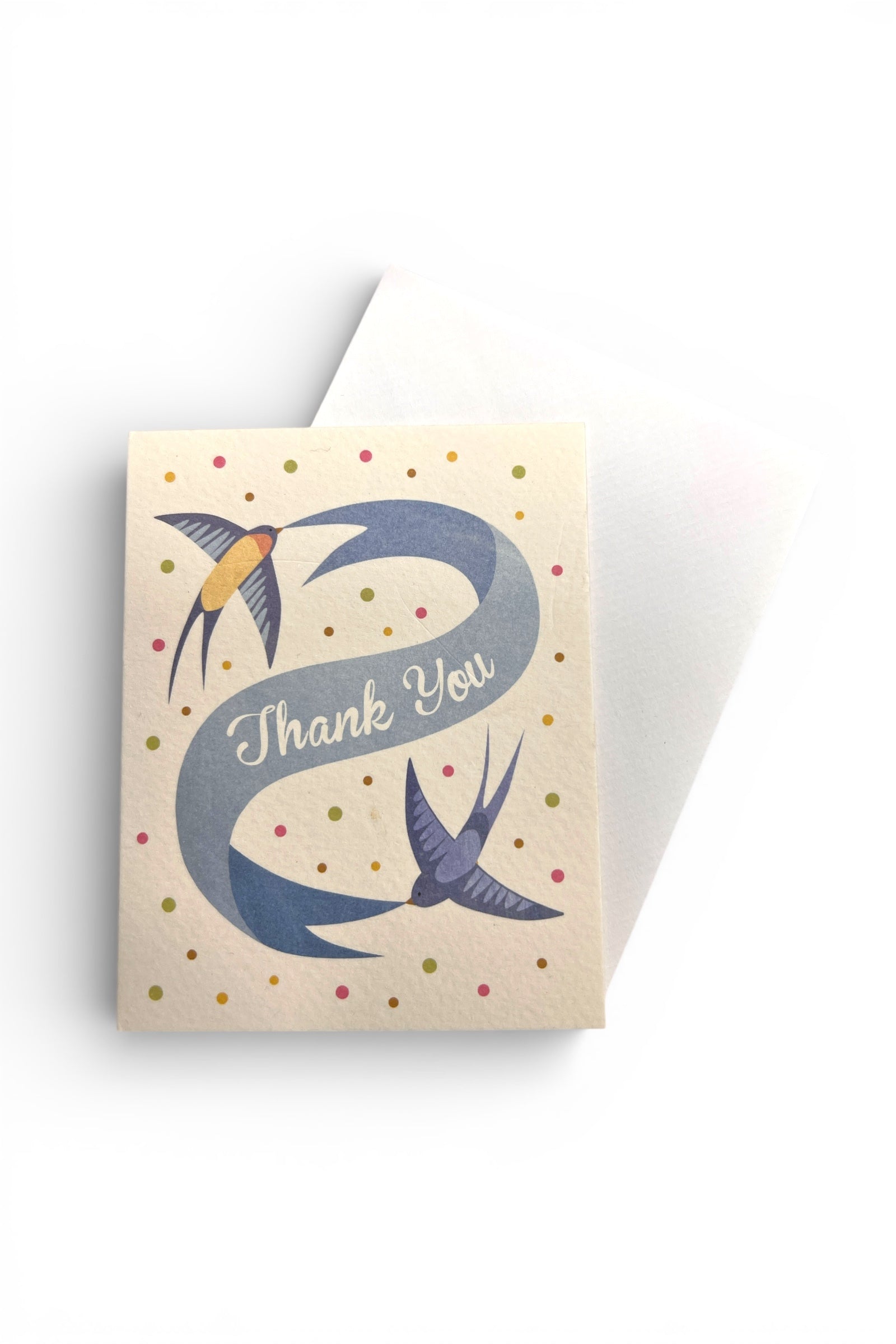 Set Of 5 Swallow Mini Thank You Cards - Styled