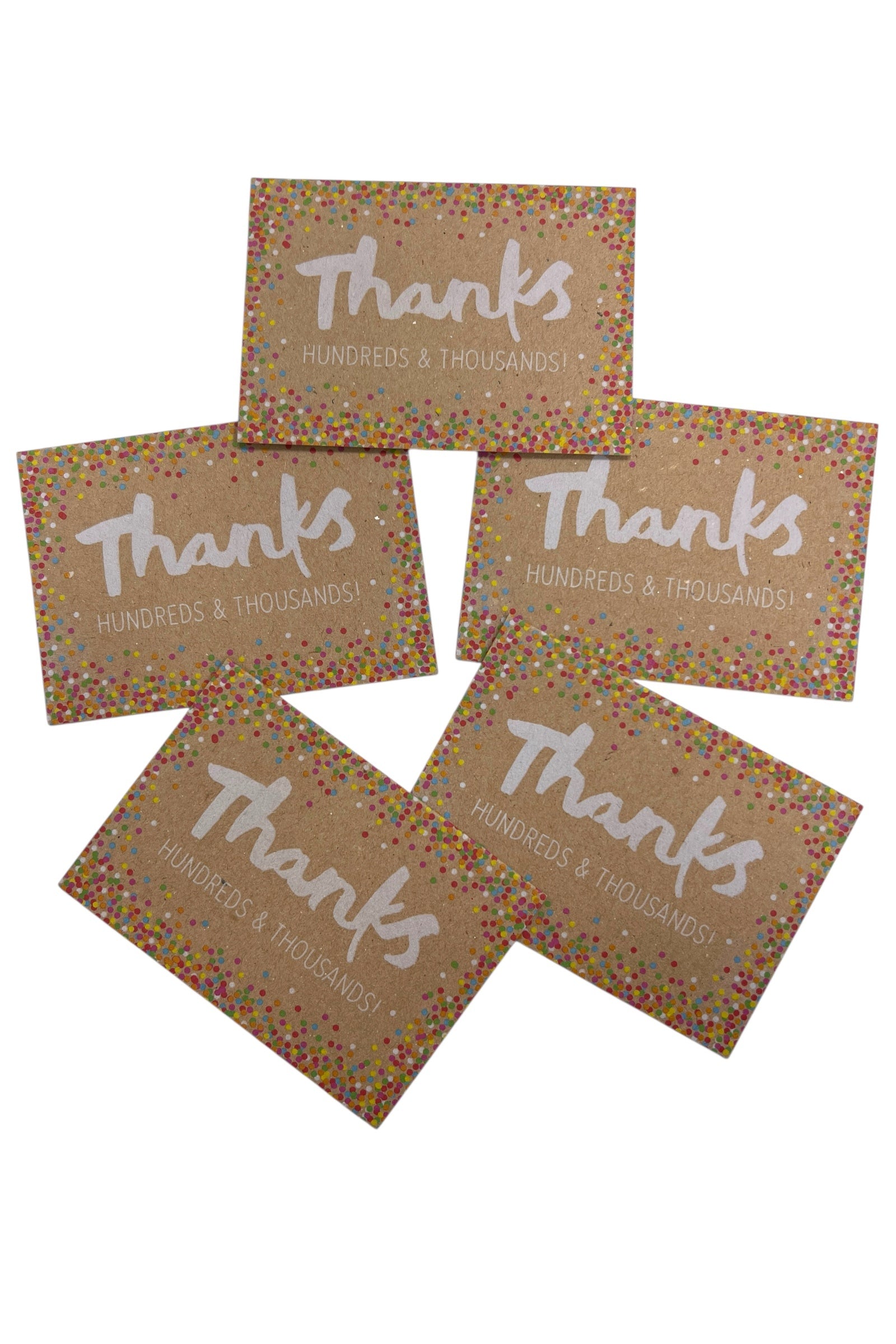 Pack of 5 Thanks Mini Cards - Styled
